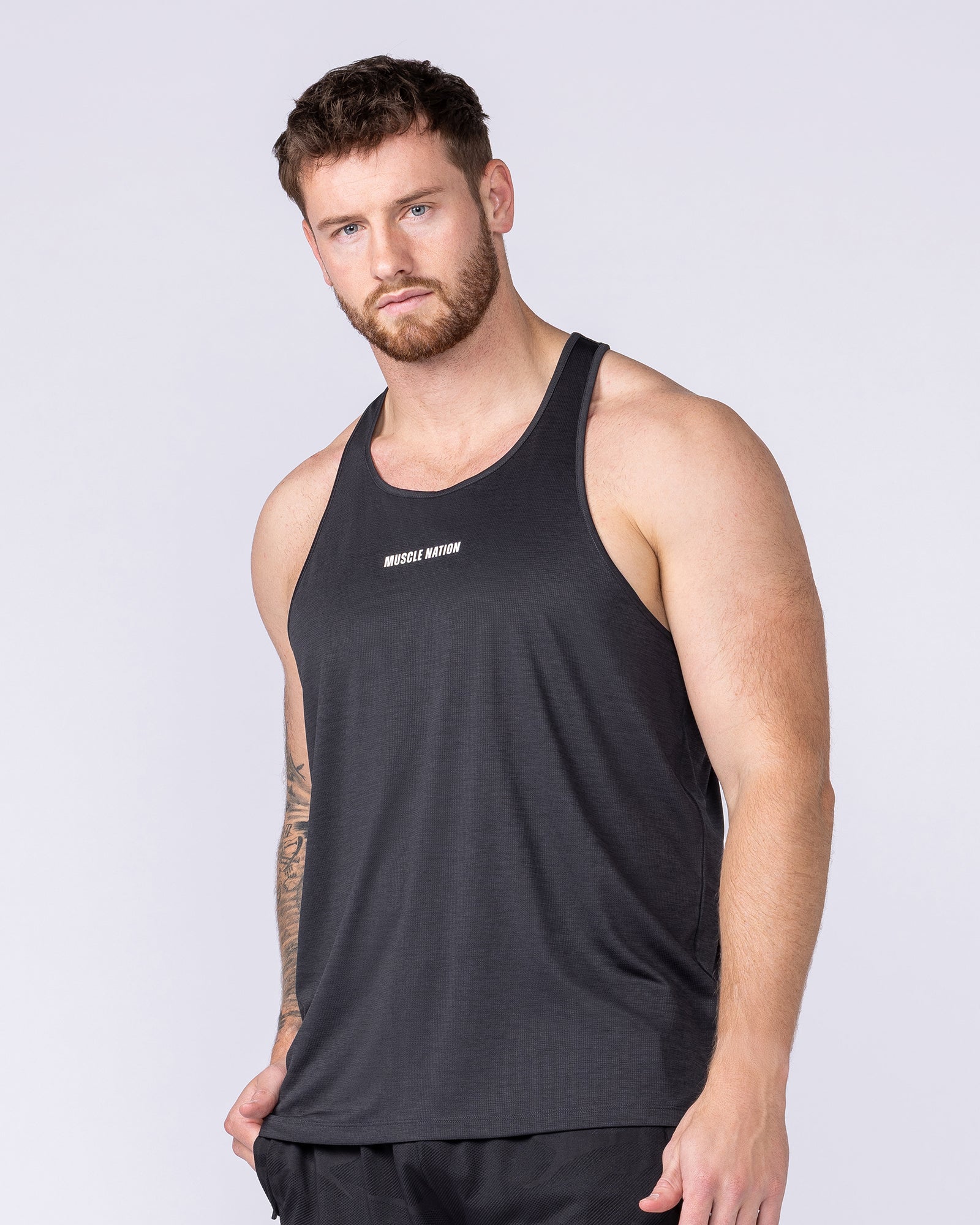 Aero Y Back Singlet - Black - Image 3