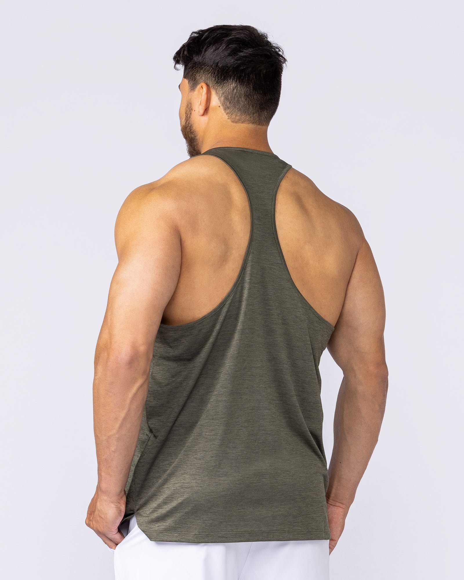 Aero Y Back Singlet - Khaki - Image 2