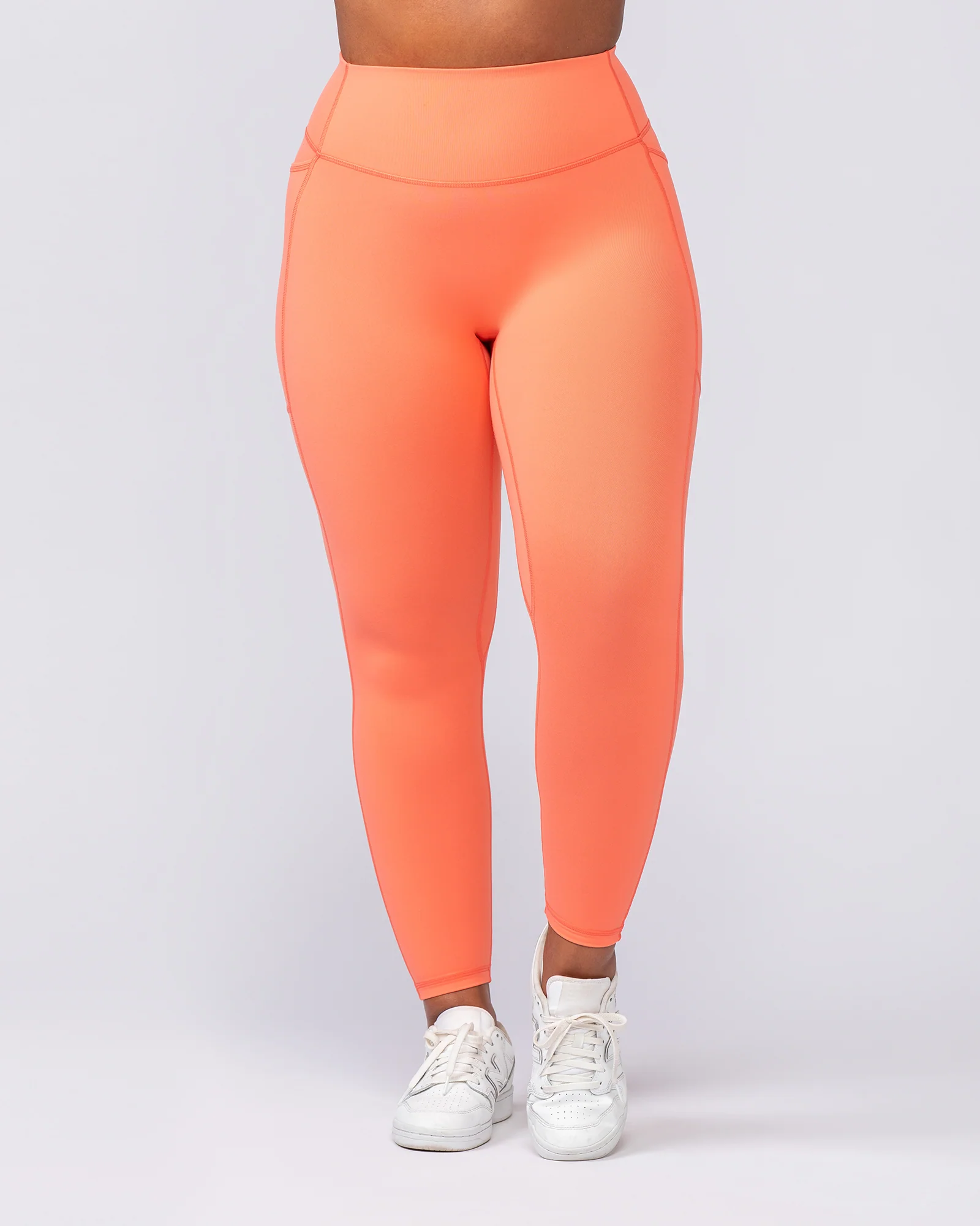 Agility Pocket Ankle Length Leggings - Hot Coral - Image 3