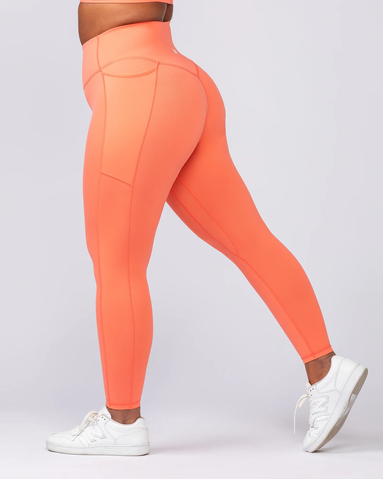 Agility Pocket Ankle Length Leggings - Hot Coral - Image 4