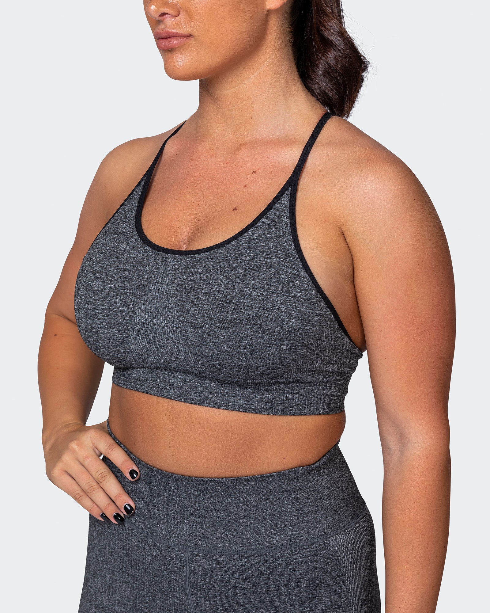 All Day Strap Seamless Bra - Charcoal Marl - Image 10