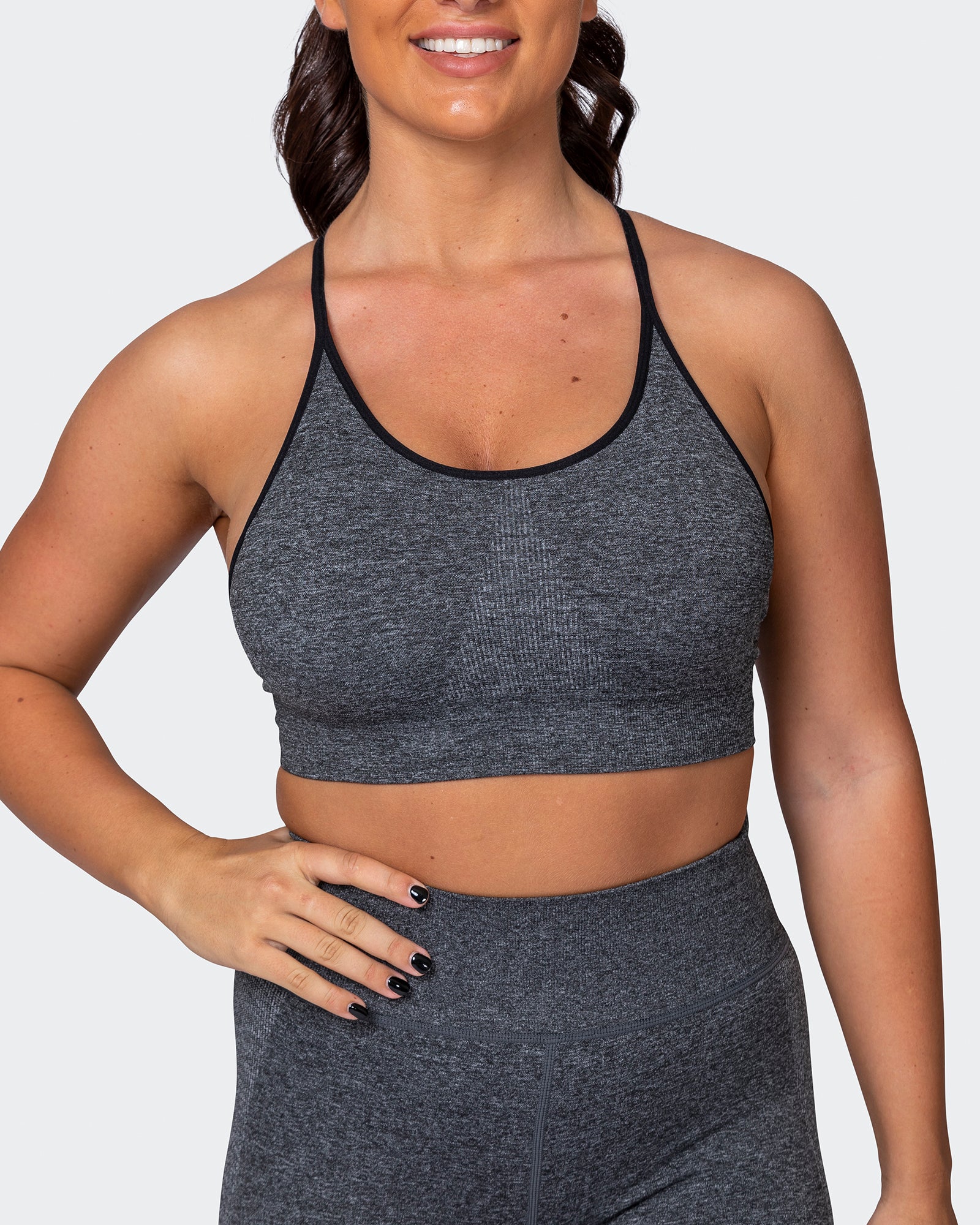 All Day Strap Seamless Bra - Charcoal Marl - Image 12
