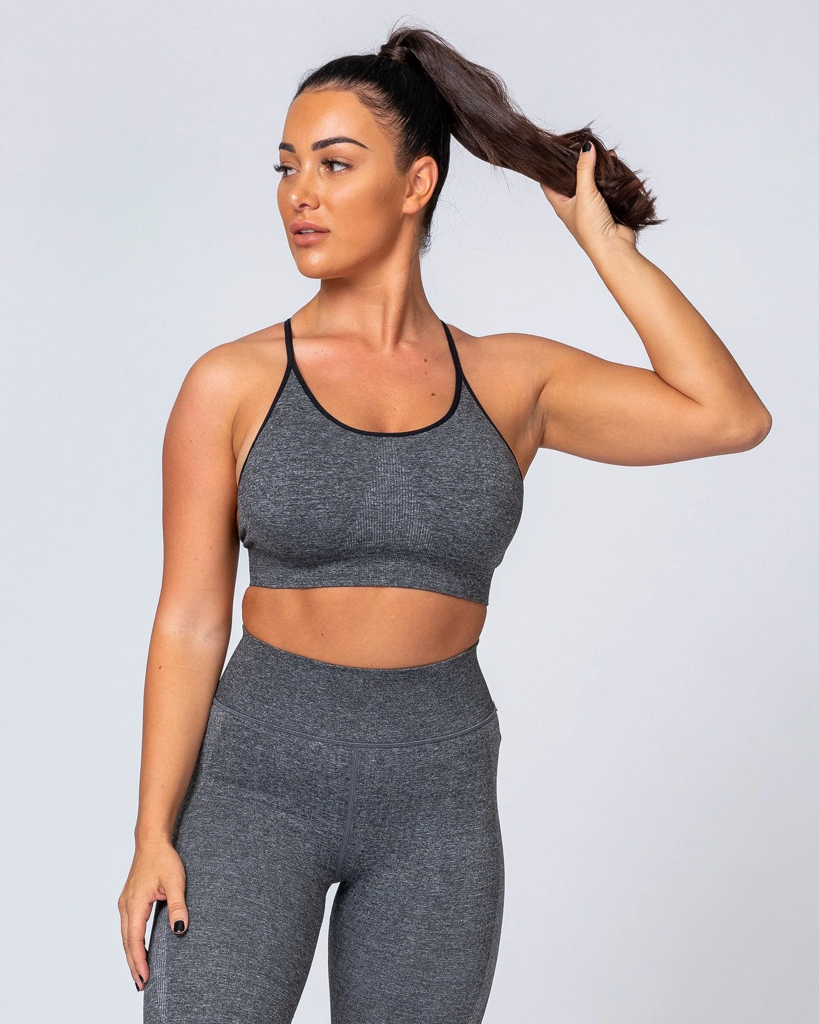 All Day Strap Seamless Bra - Charcoal Marl - Image 2