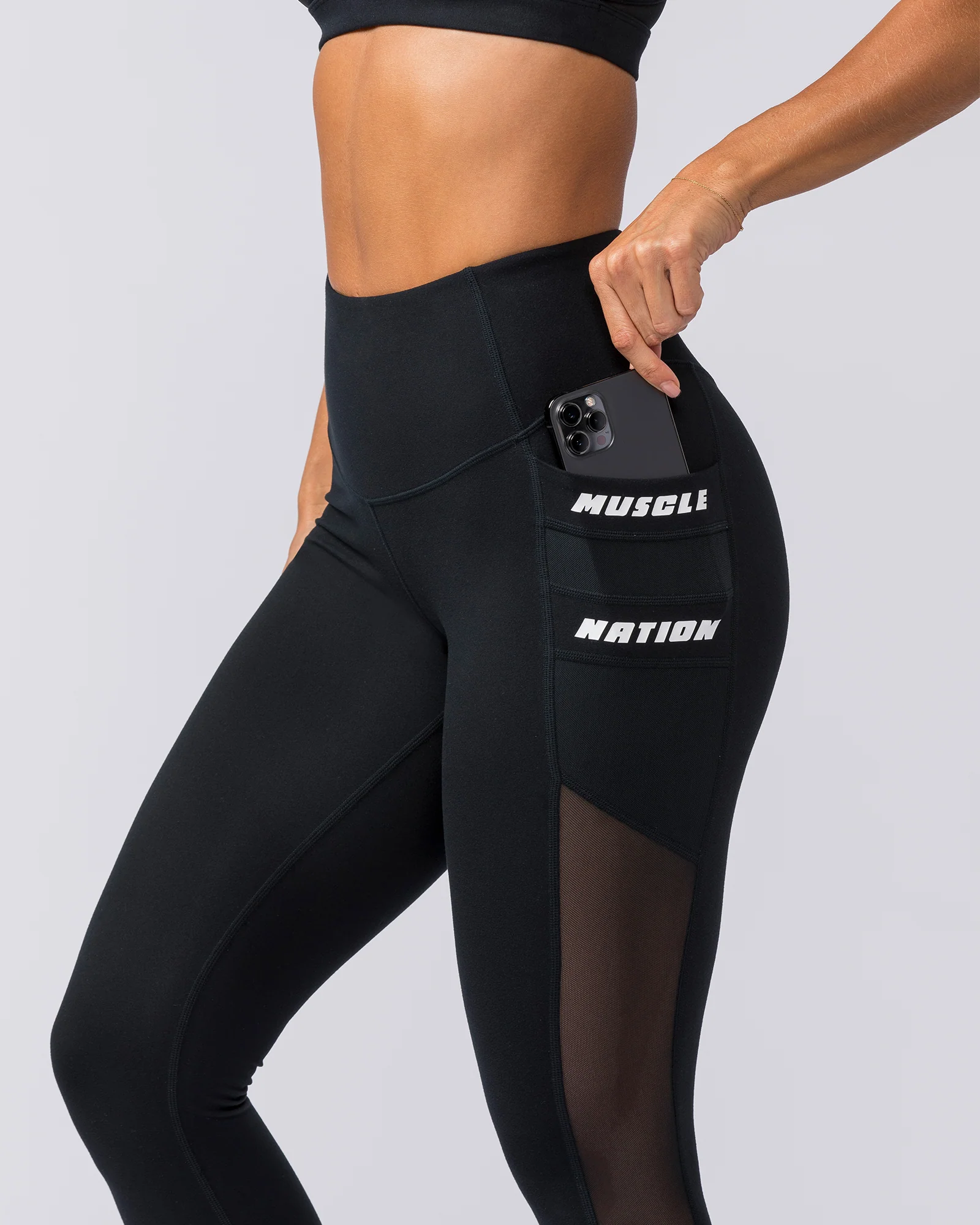 Amplify Pocket Ankle Length Leggings - Black - Image 4