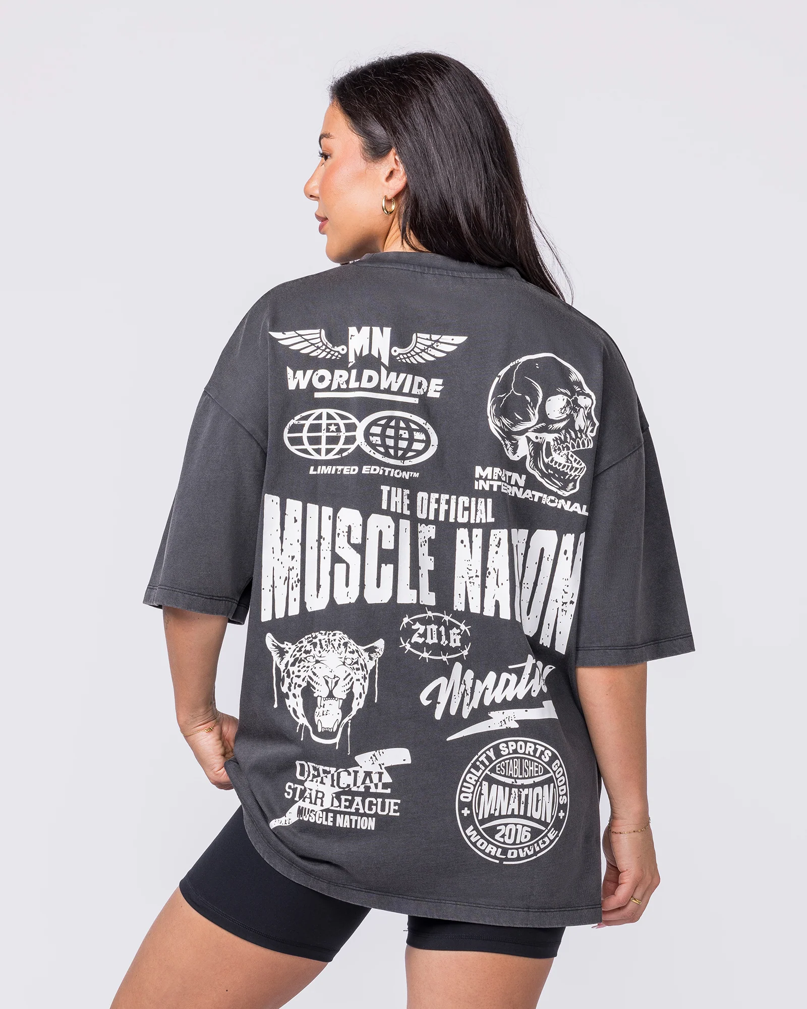 Archives Oversized Vintage Tee - Washed Black - Image 8