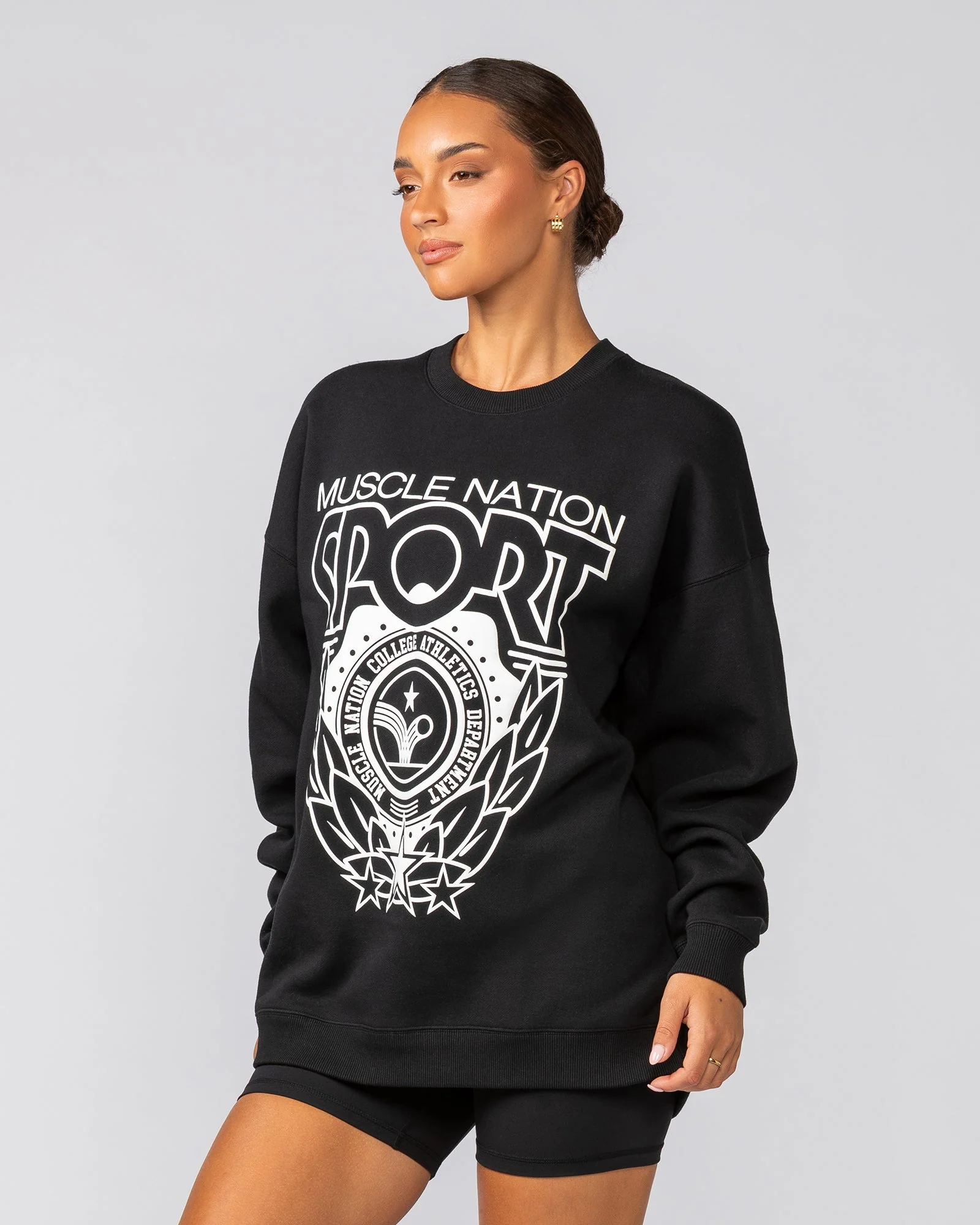 Athletics Oversized Pullover - Black - Image 2