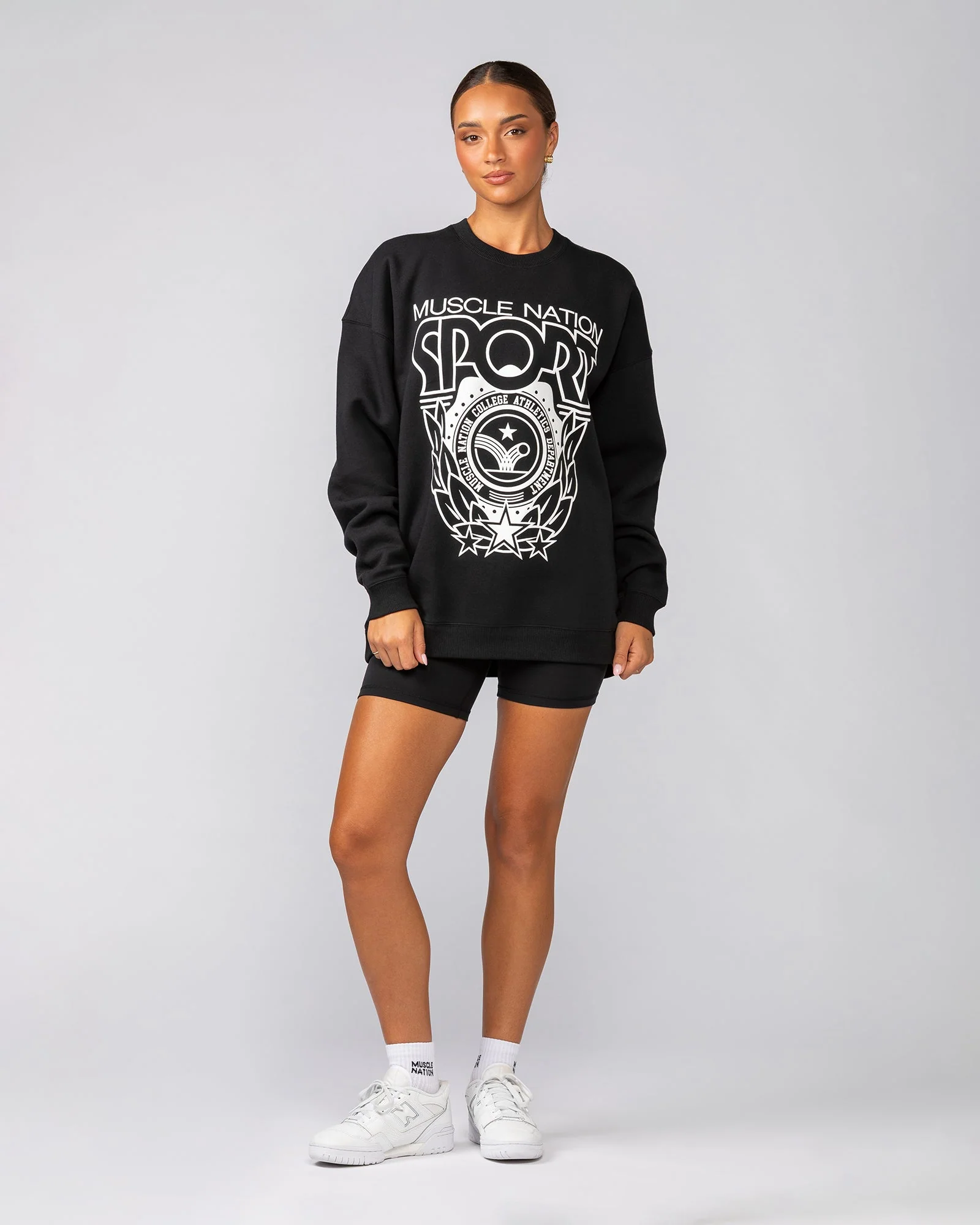 Athletics Oversized Pullover - Black - Image 5