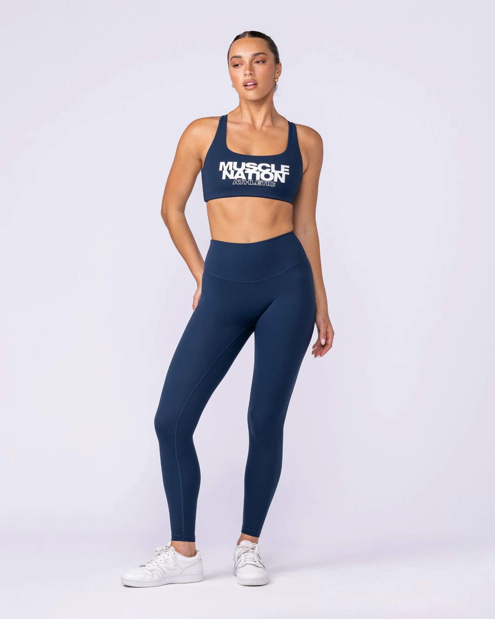 Aura Back Pocket Ankle Length Leggings - Navy - Image 6