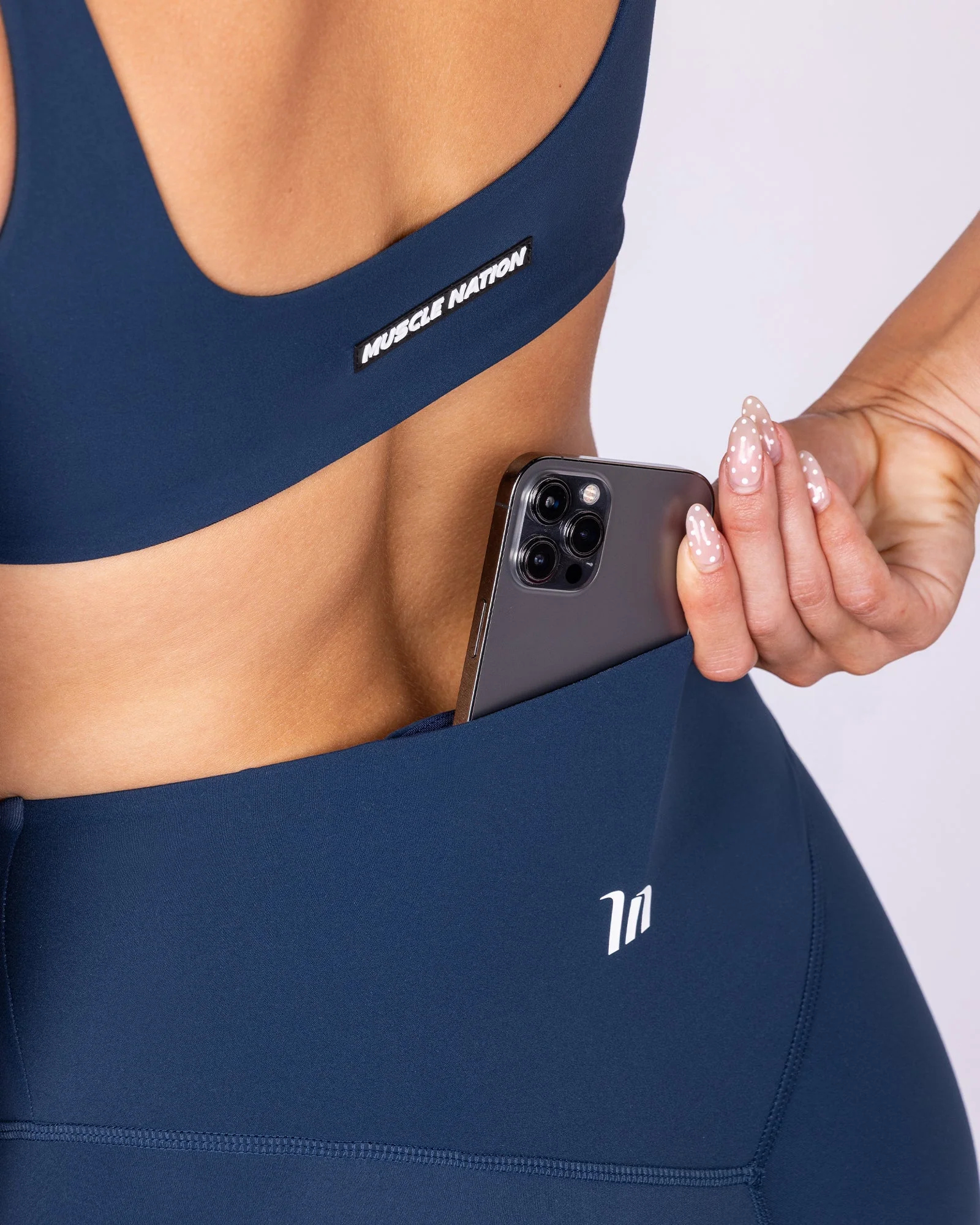 Aura Back Pocket Bike Shorts - Navy - Image 2