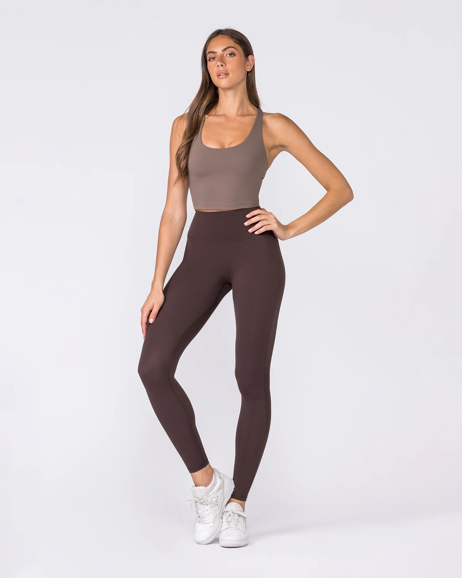 Aura Peachy High Invisible Scrunch Ankle Leggings - Cocoa - Image 7