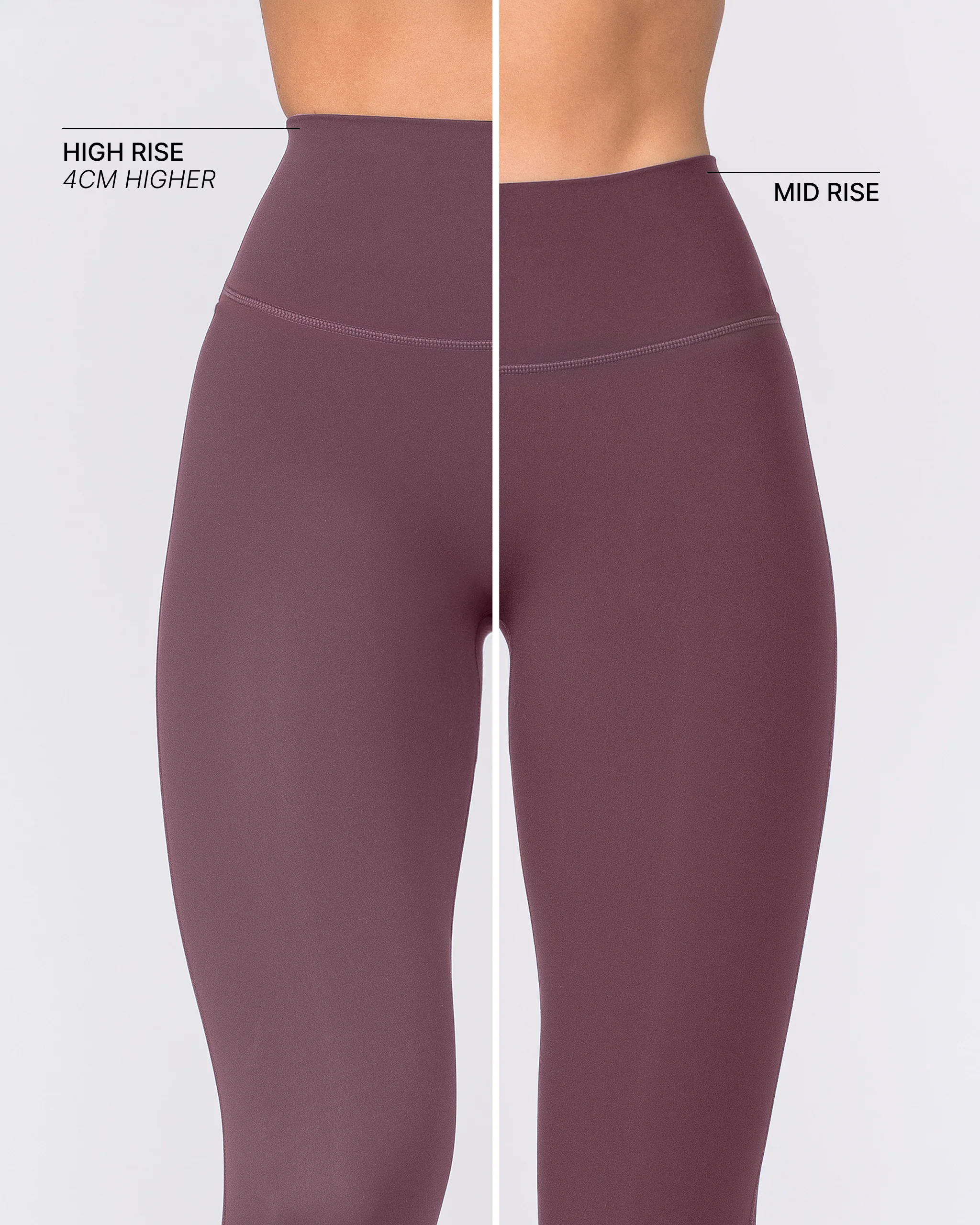 Aura Peachy High Invisible Scrunch Ankle Leggings - Dark Cherry - Image 2