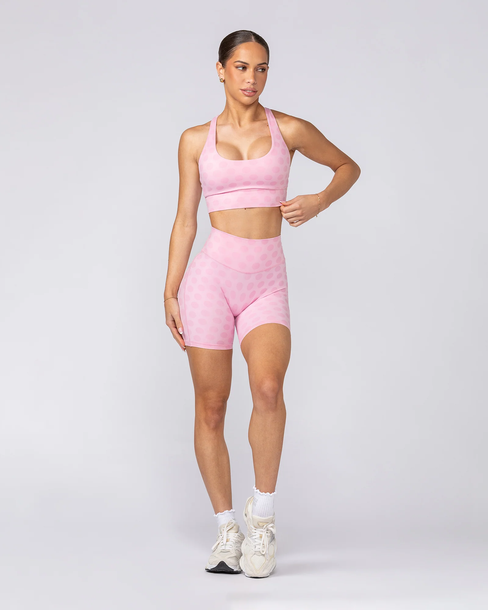 Aura Peachy Invisible Scrunch Bike Shorts - Blossom Spot - Image 6
