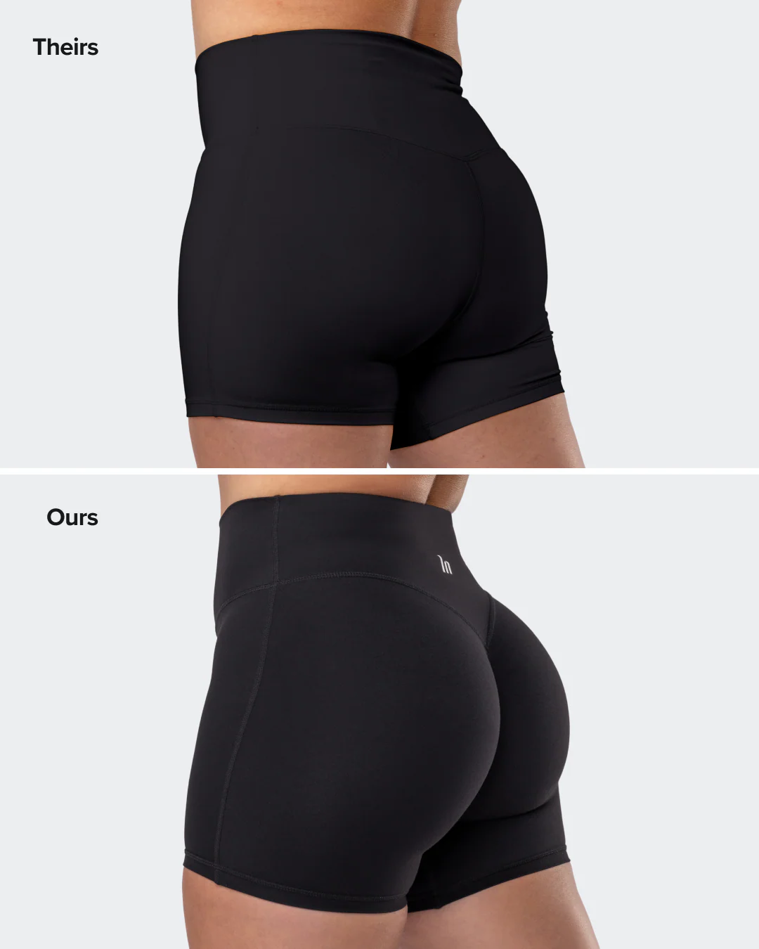 Aura Peachy Invisible Scrunch Midway Shorts - Black - Image 2