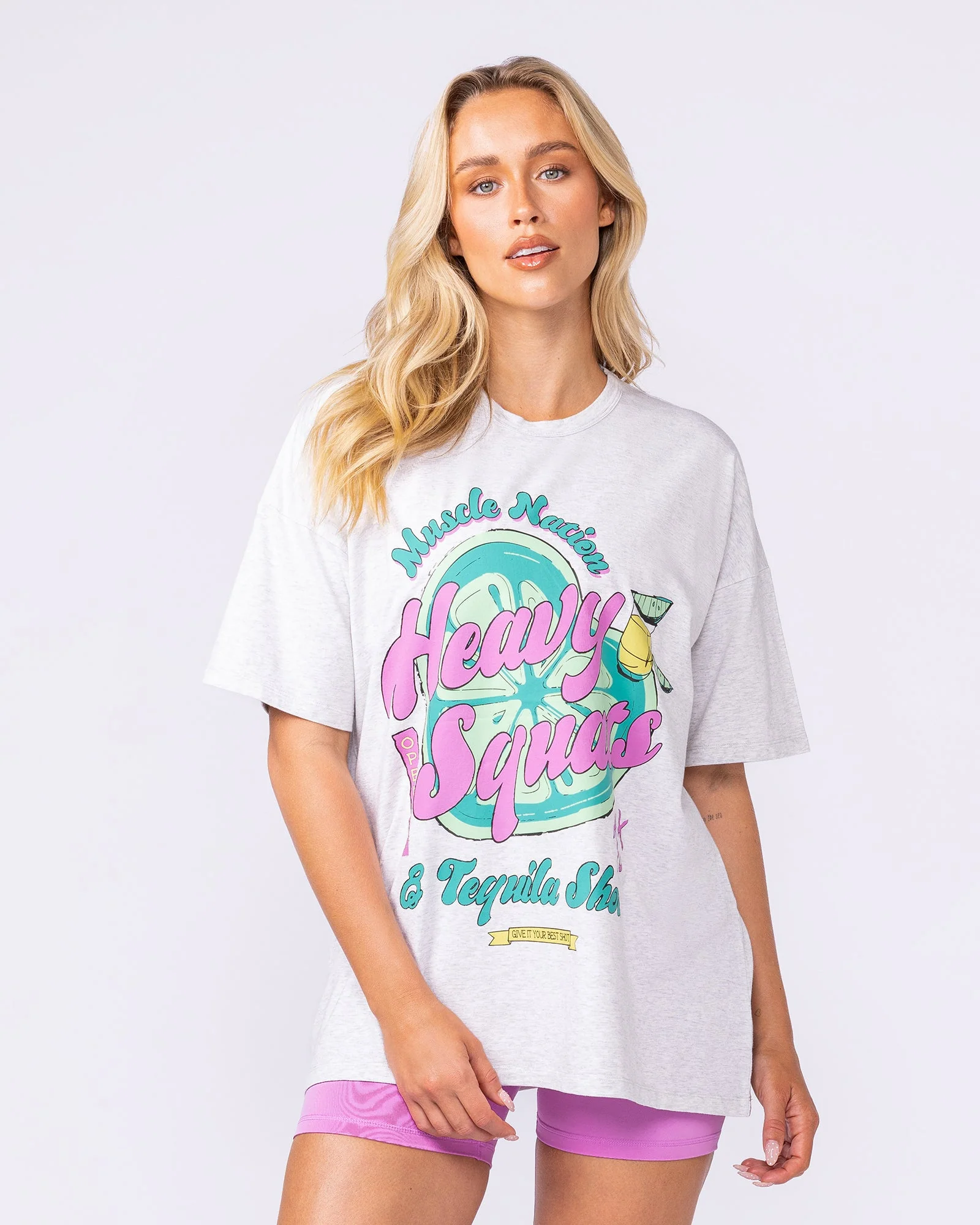 Blanco Oversized Tee - Snow Grey Marl - Image 3