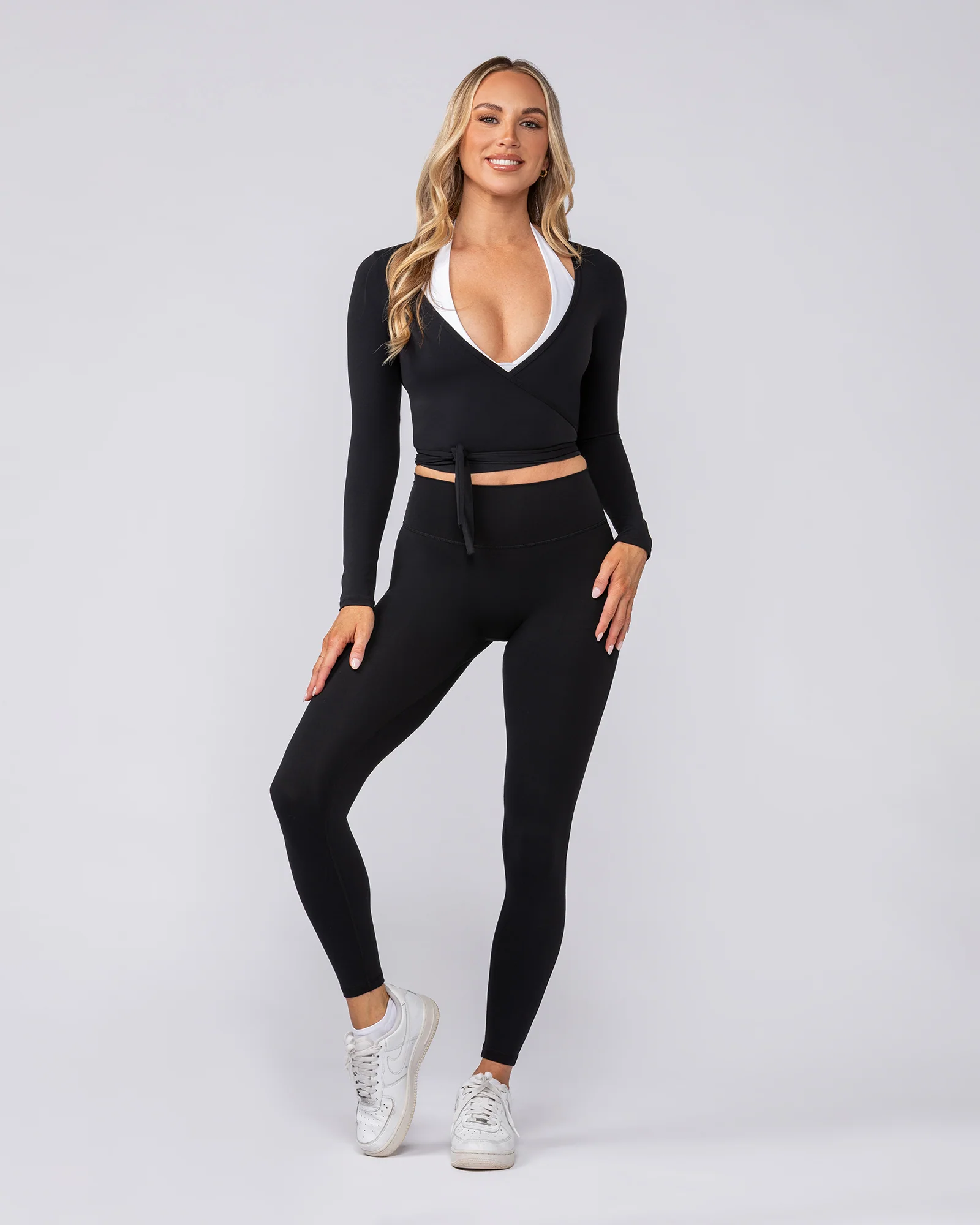 Bliss Wrap Top - Black - Image 5