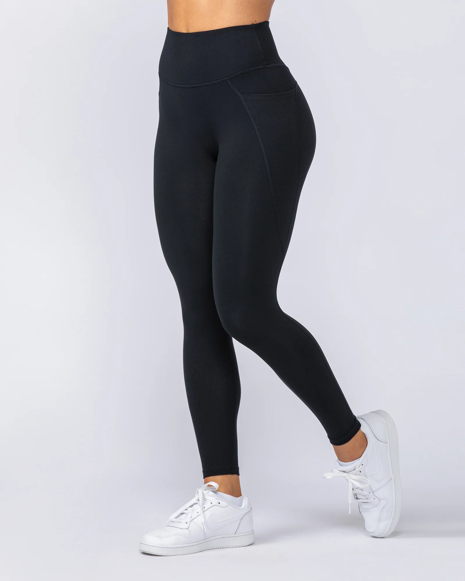 Booty Shaper Pocket Ankle Length Leggings - Black - Image 3
