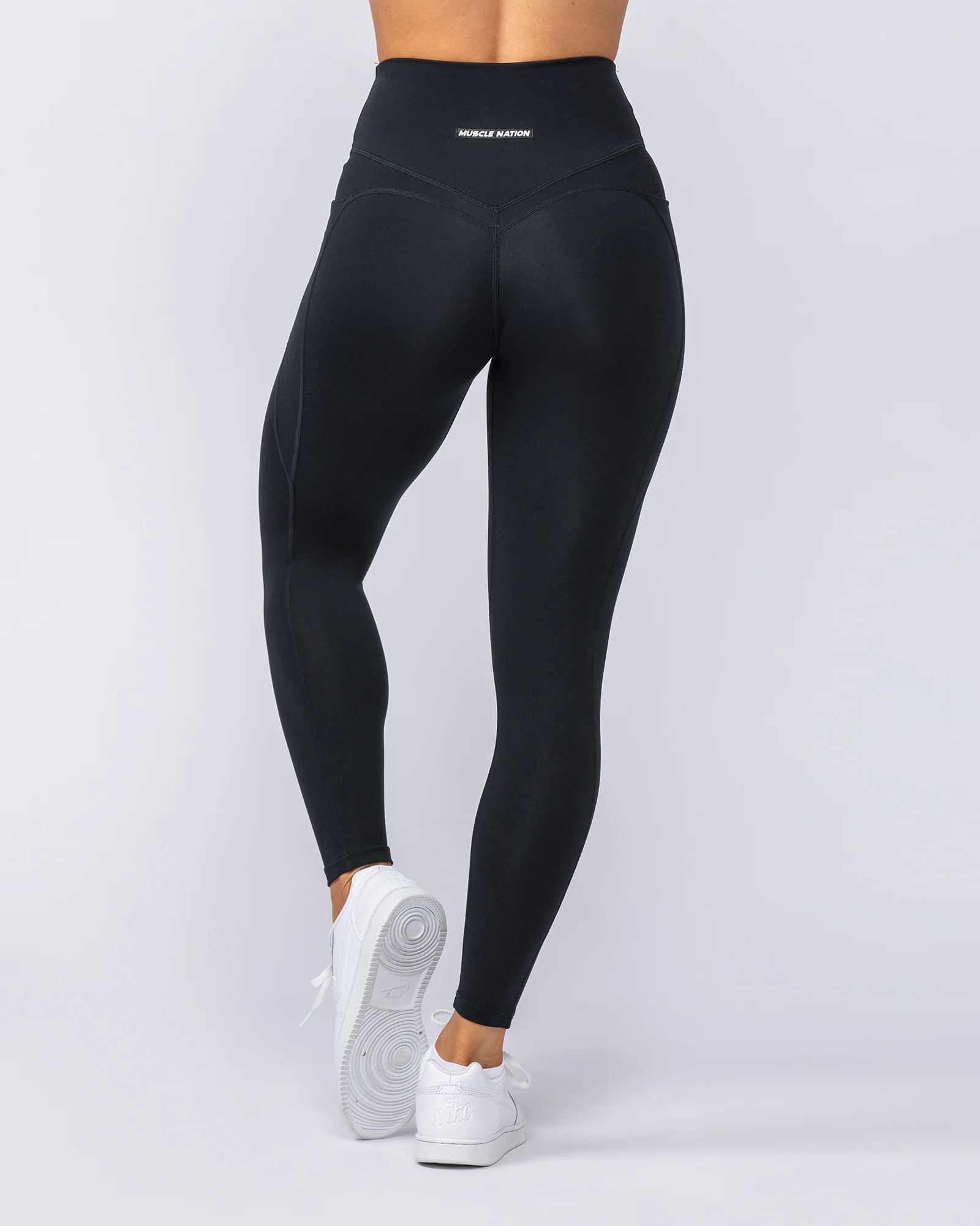 Booty Shaper Pocket Ankle Length Leggings - Black - Image 6