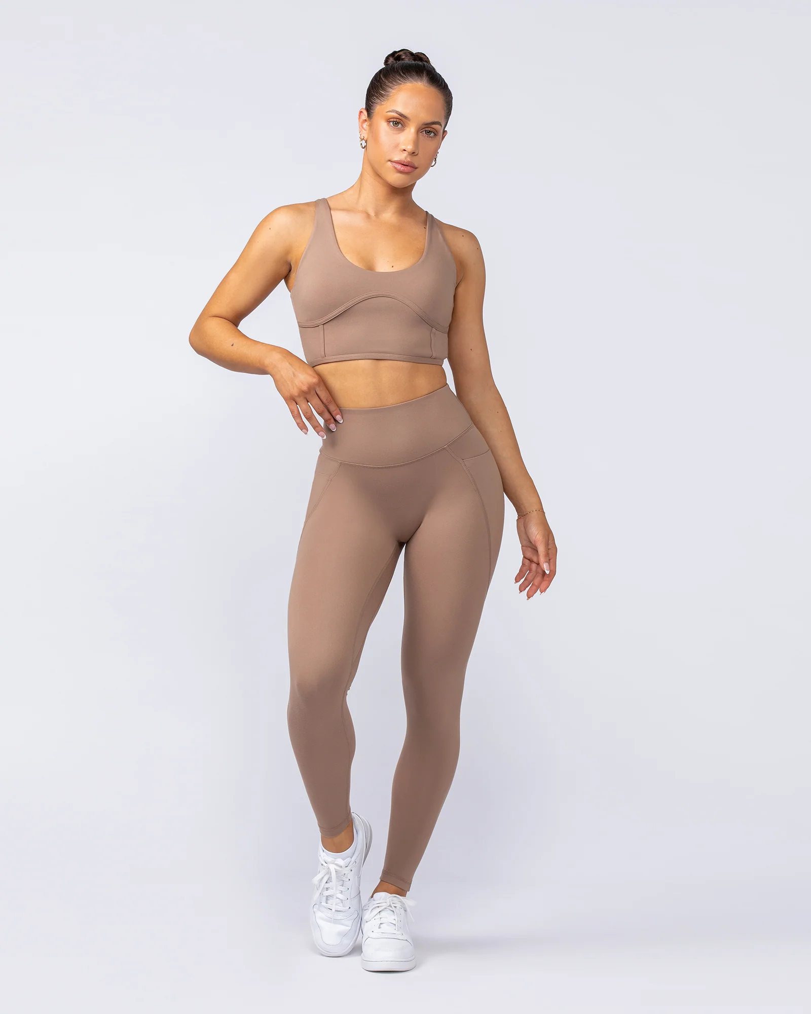 Booty Shaper Pocket Ankle Length Leggings - Cinnamon - Image 6