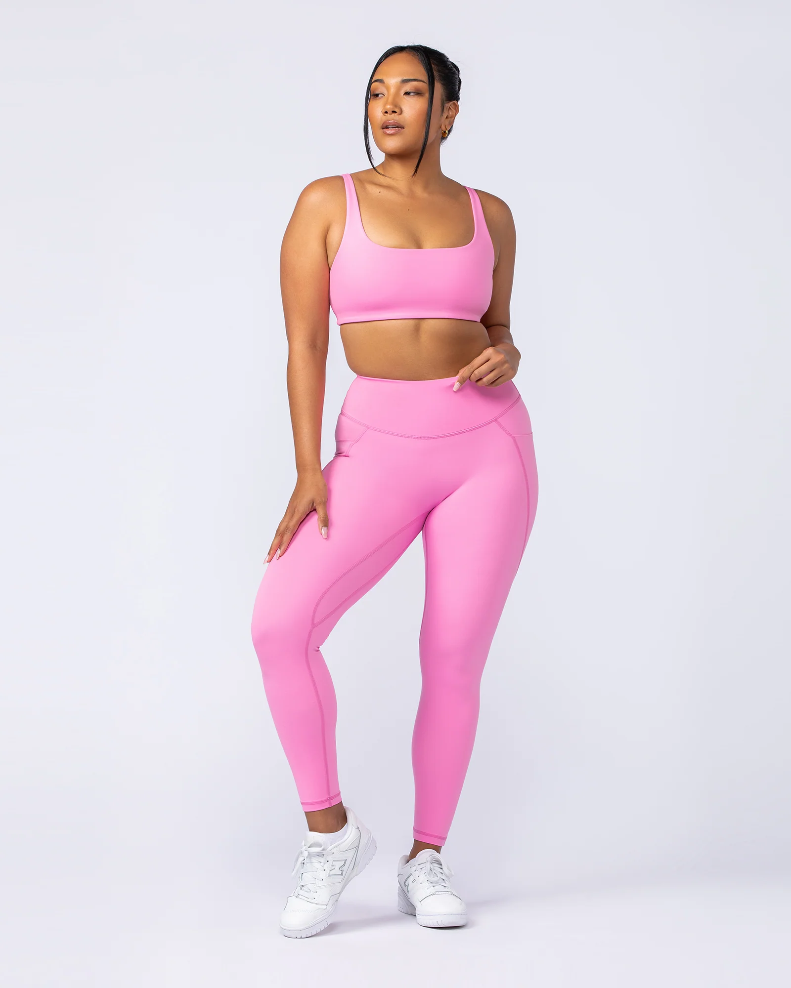 Booty Shaper Pocket Ankle Length Leggings - Hollywood Pink - Image 7