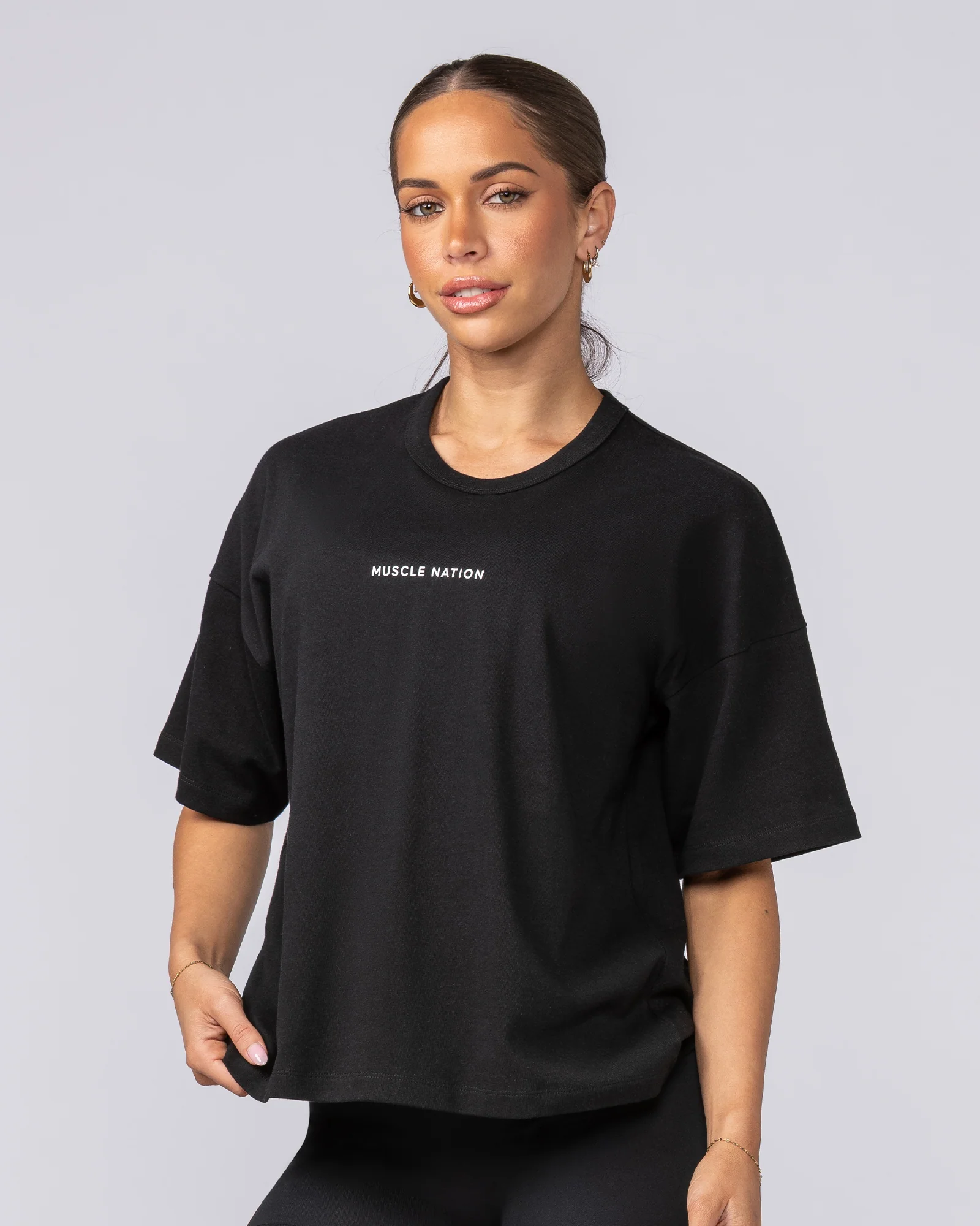 Boxy Fit Tee - Black - Image 2