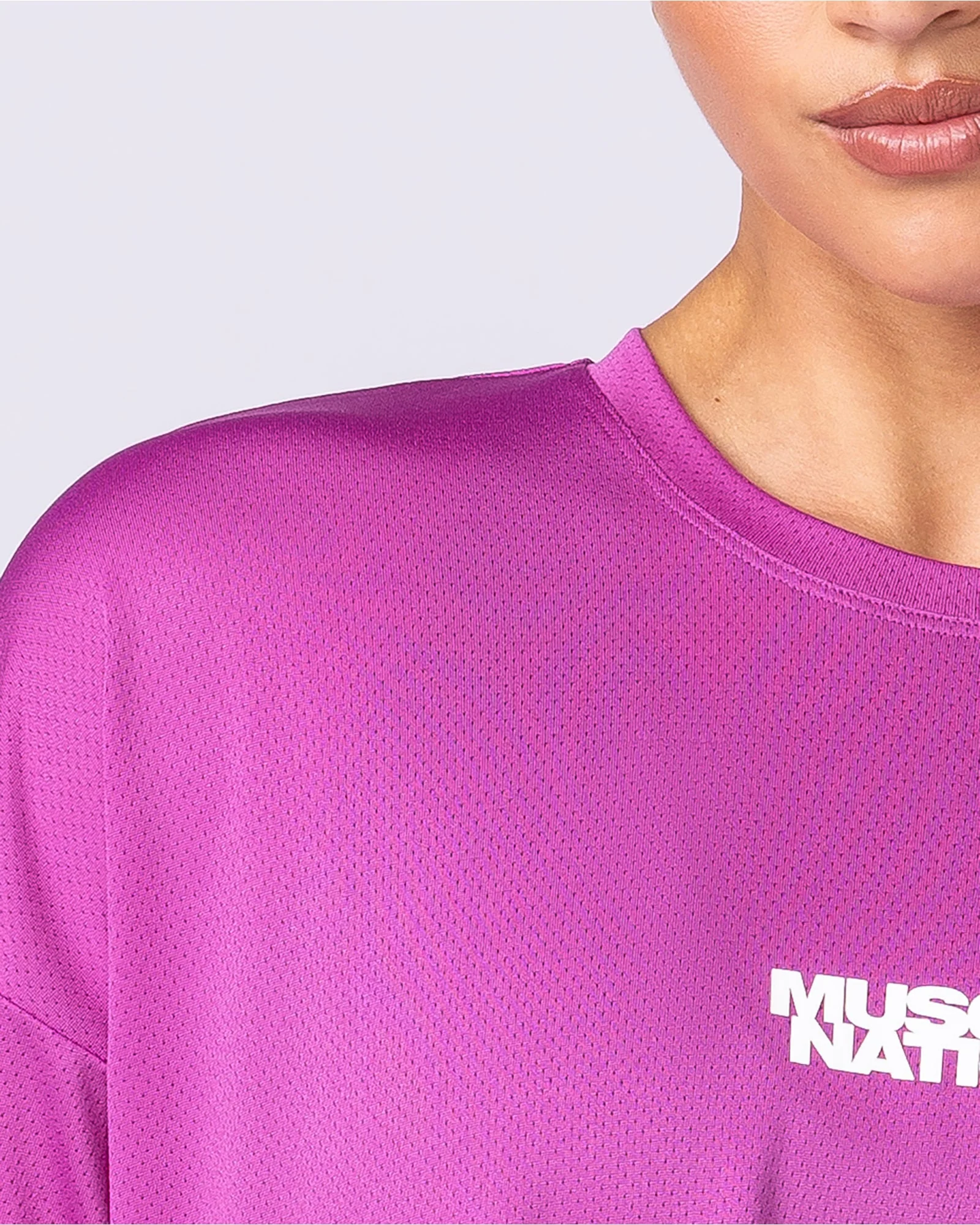 Boxy Training Tee - Radiant Orchid - Image 2