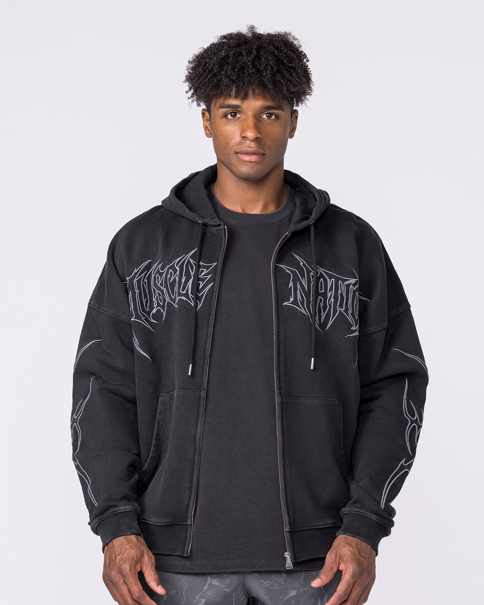 Breakout Vintage Zip Hoodie - Washed Black - Image 3