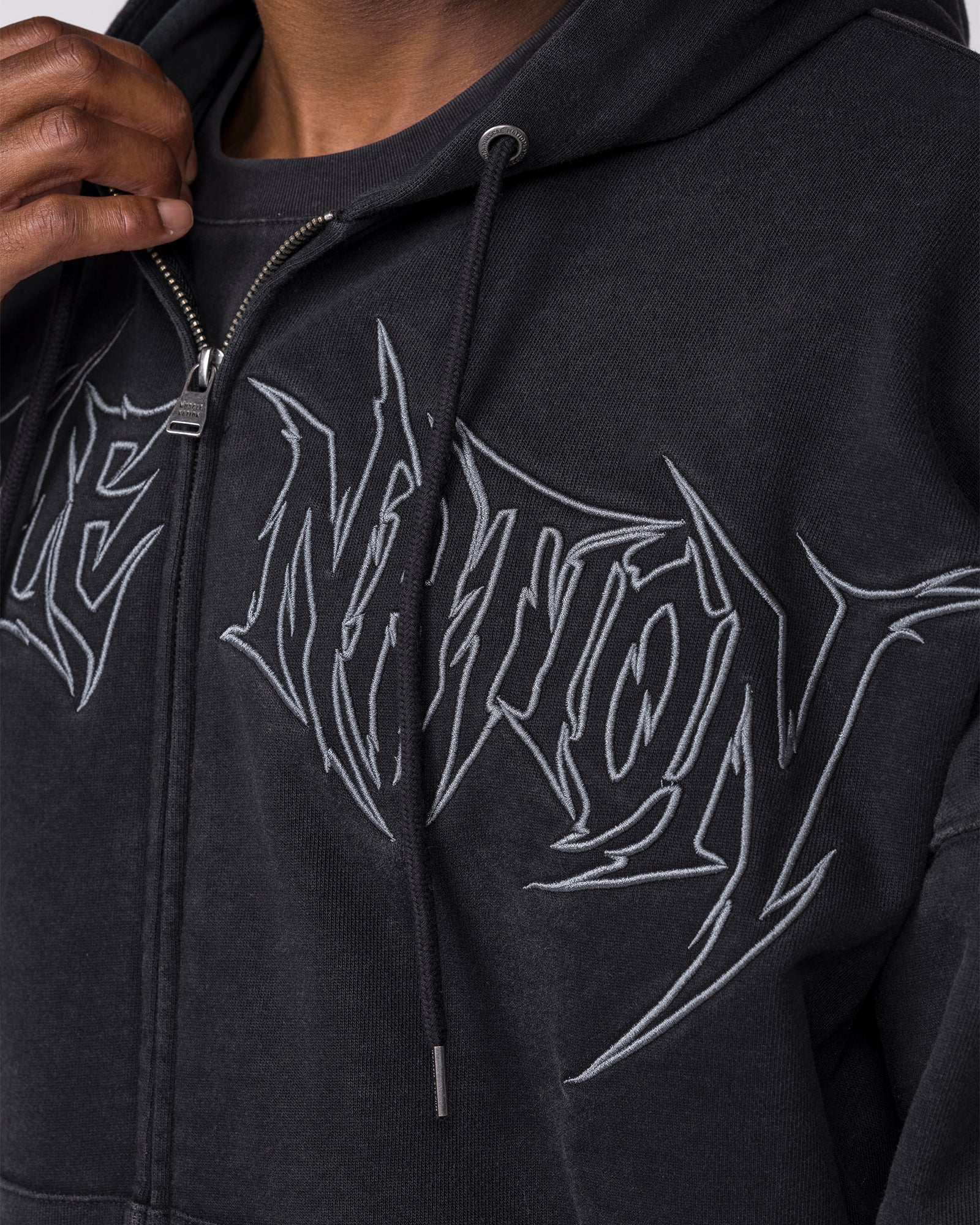 Breakout Vintage Zip Hoodie - Washed Black - Image 6