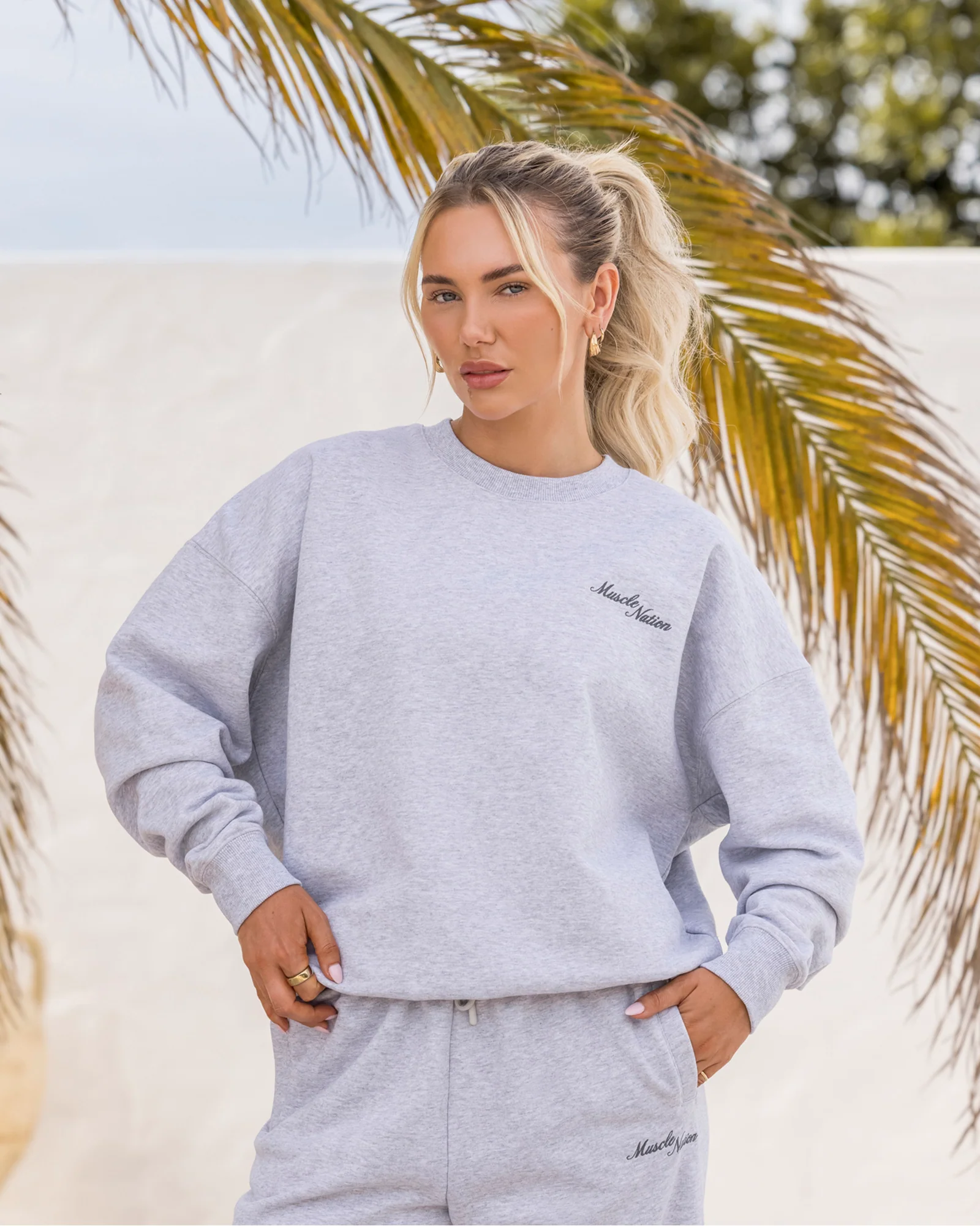 Collective Boxy Pullover - Light Grey Marl