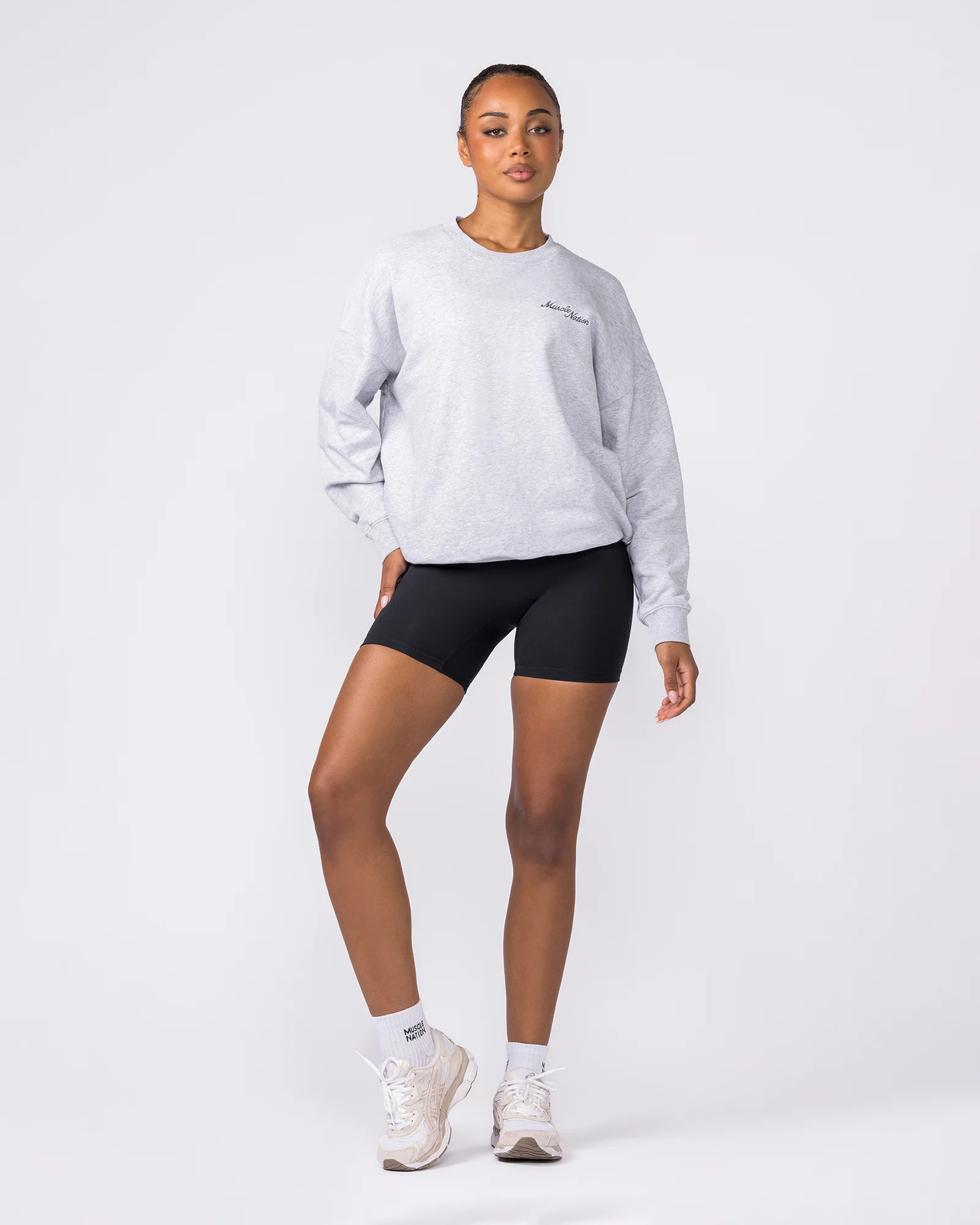 Collective Boxy Pullover - Light Grey Marl - Image 6