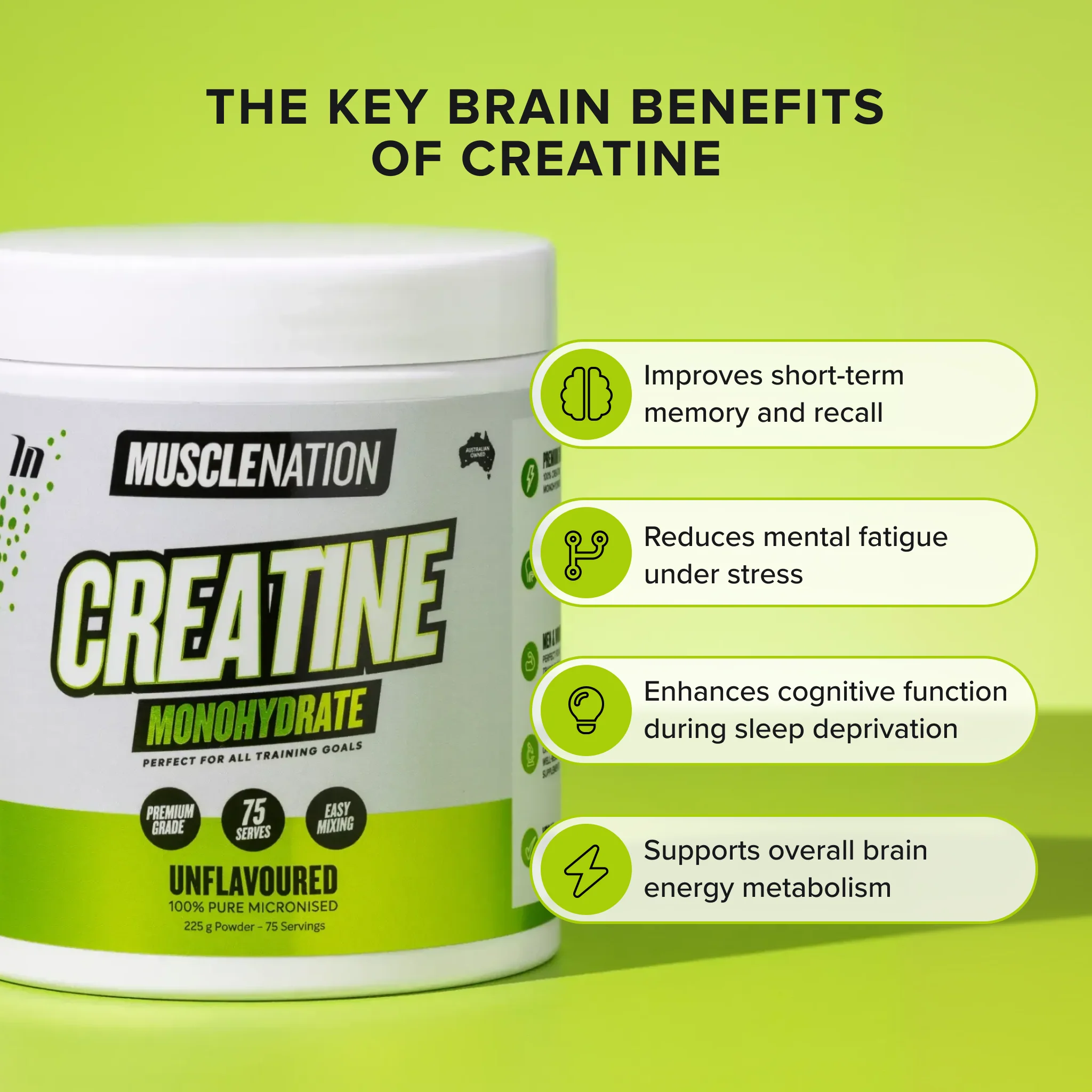 CREATINE MONOHYDRATE - Unflavoured - 75 serves - Image 4