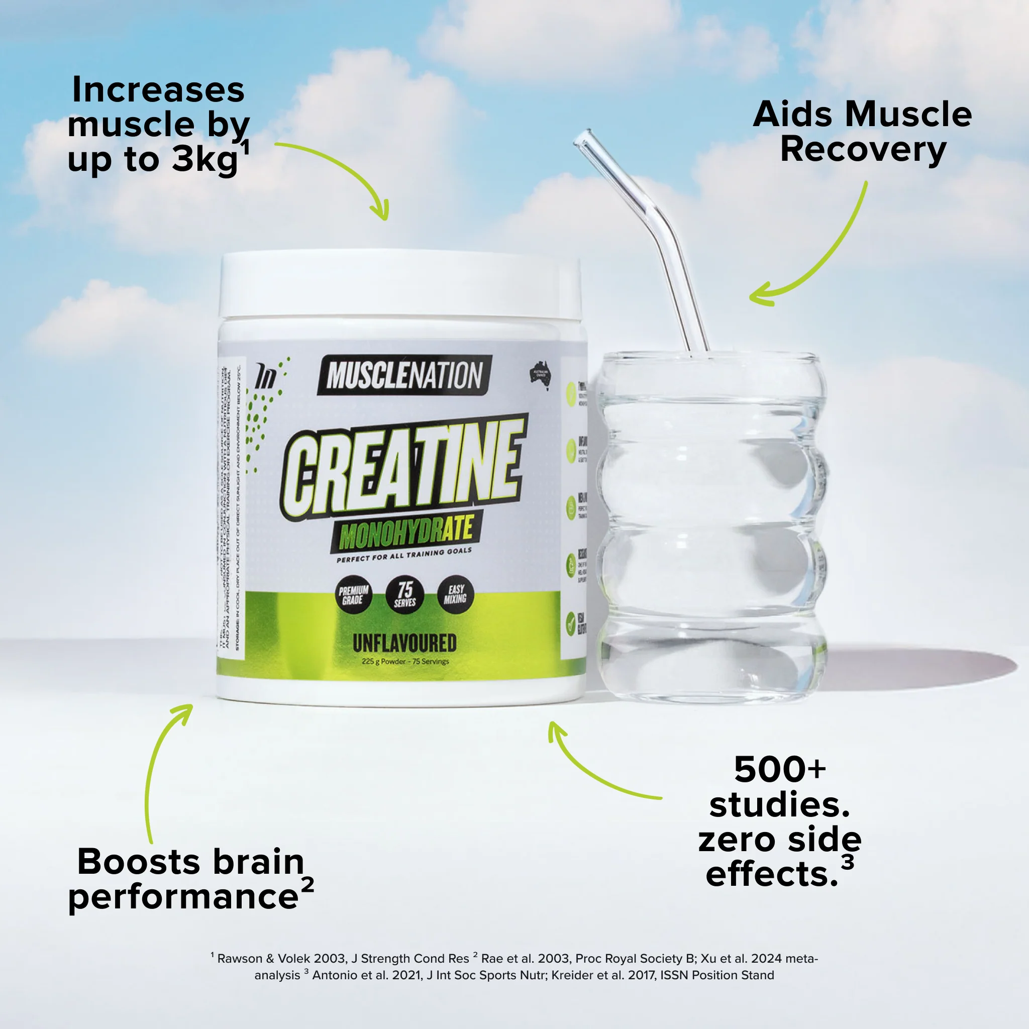 CREATINE MONOHYDRATE - Unflavoured - 75 serves - Image 3