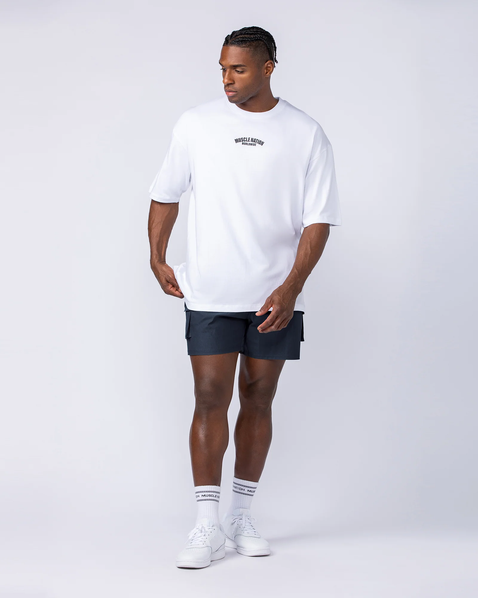 Daily Cargo 5" Shorts - Navy (Silicon Logo) - Image 6