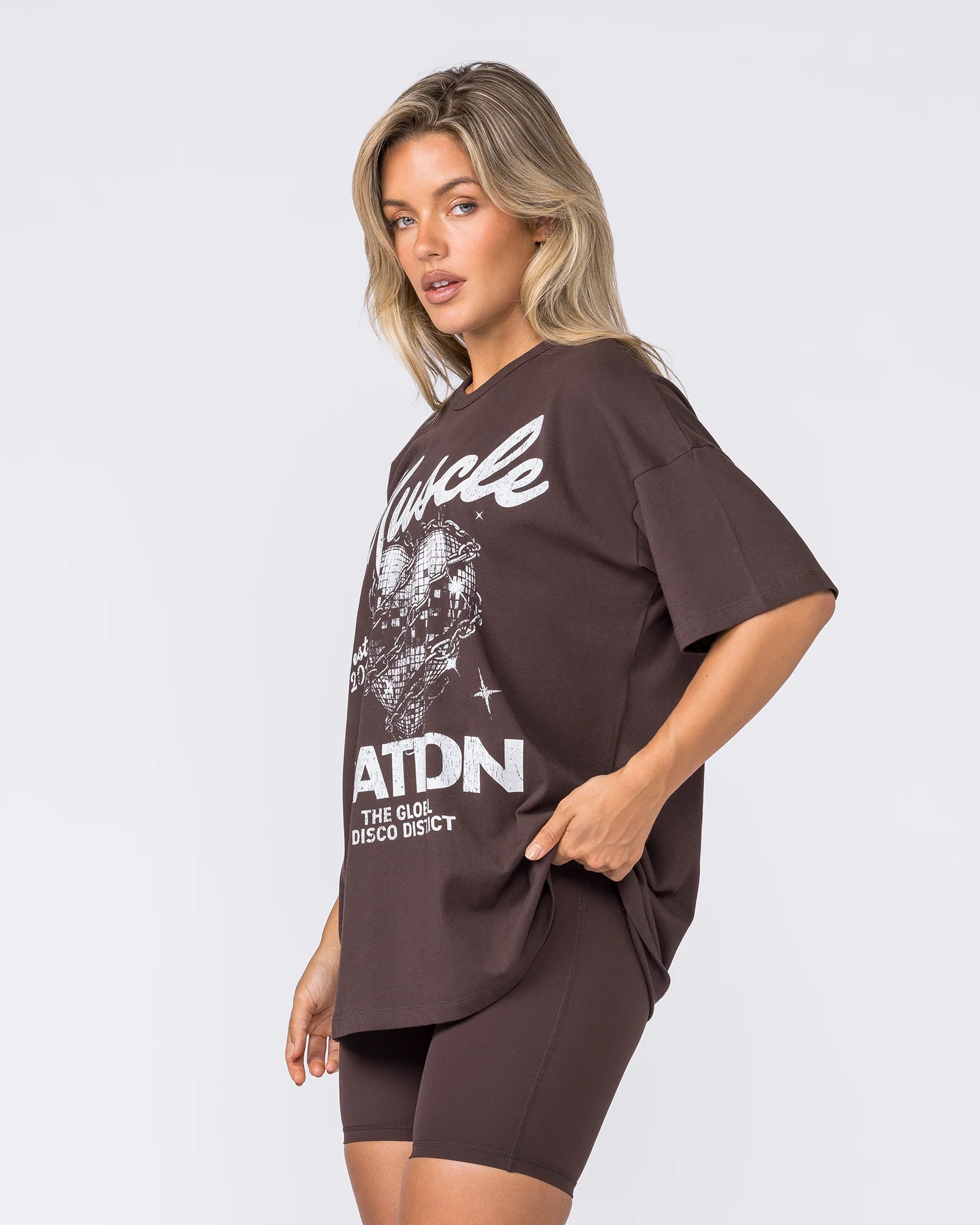 Disco District Oversized Tee - Cocoa - Image 3