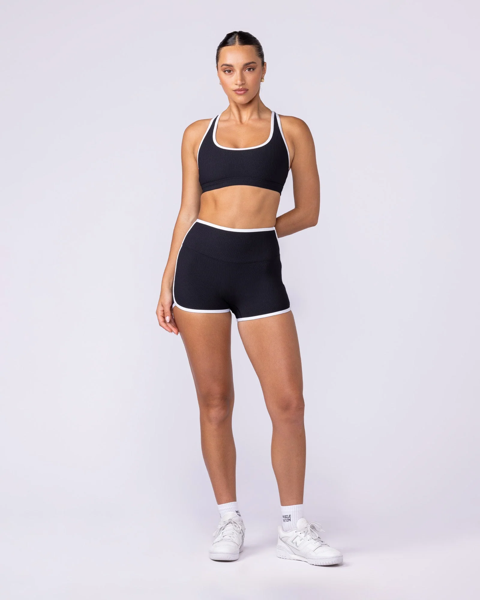 Drew Rib Bra - Black / White - Image 6