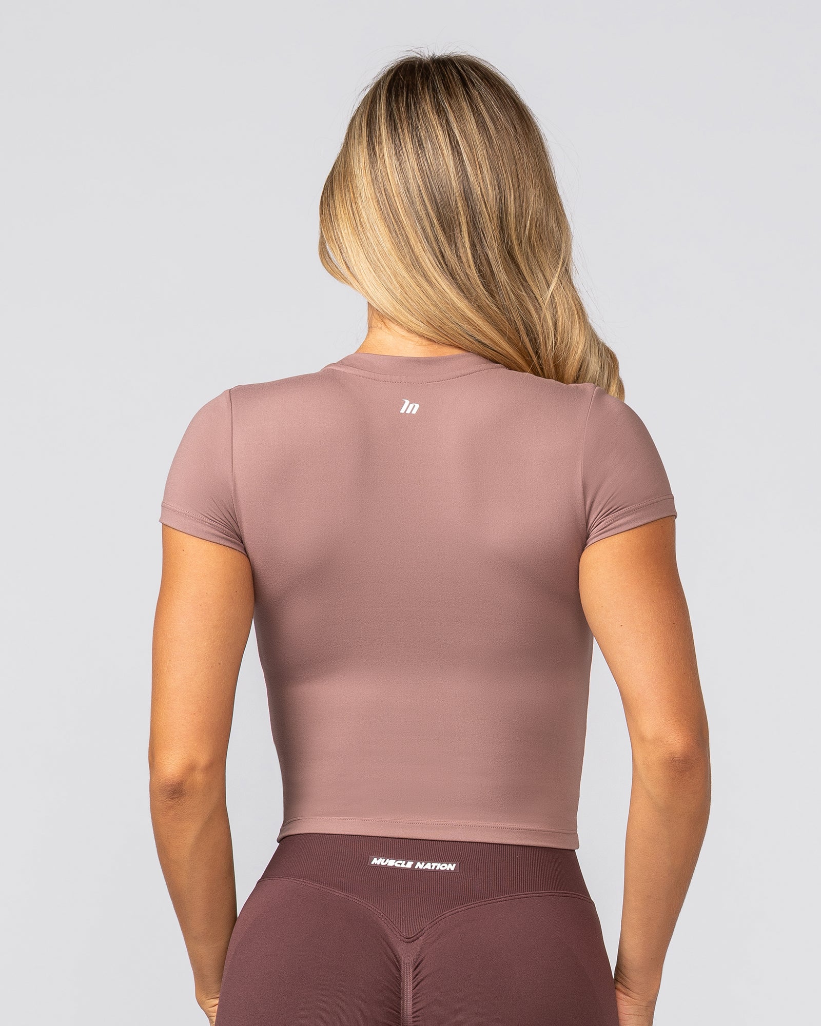 Essential Cropped Tee - Mocha Berry - Image 3