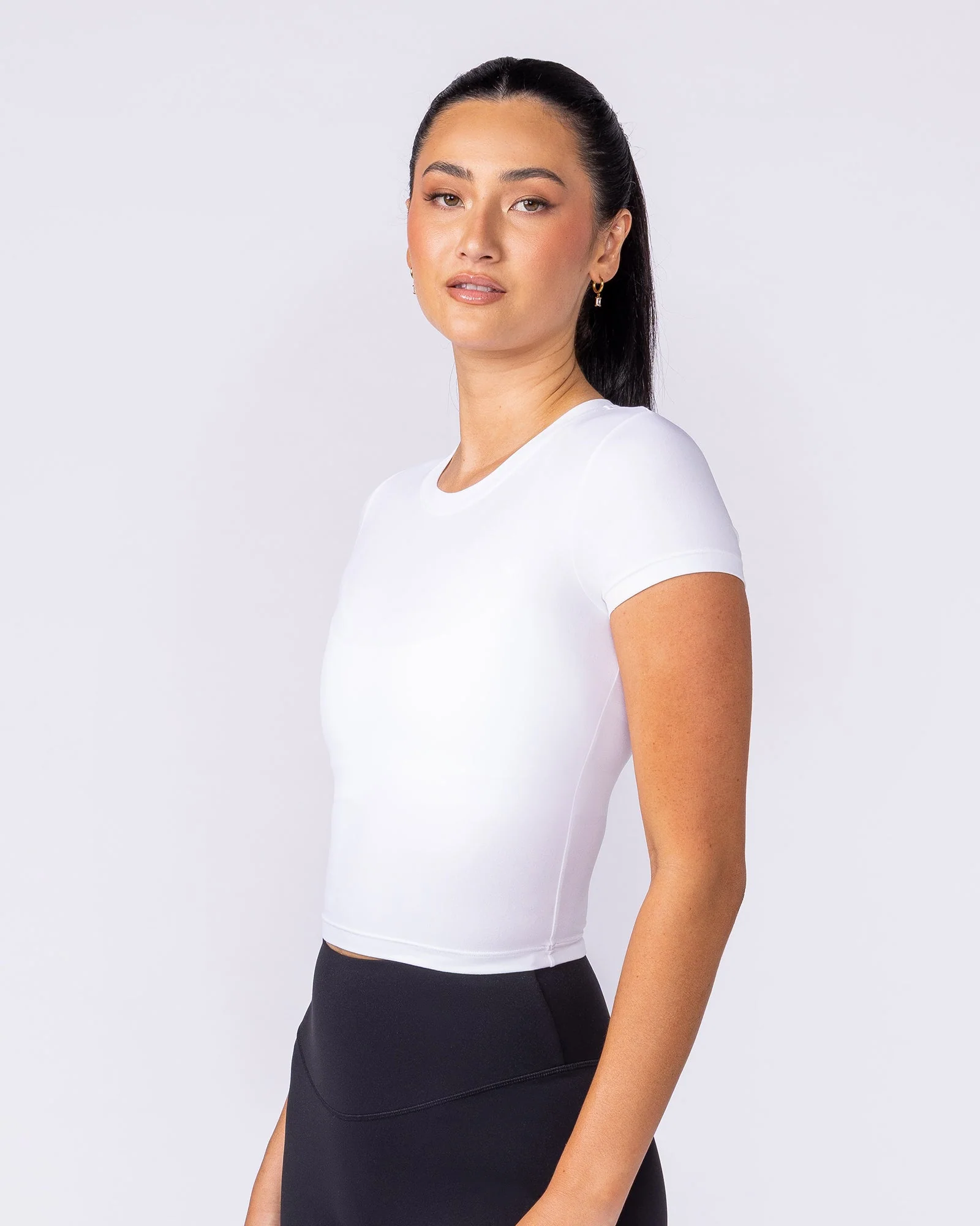 Essential Cropped Tee - White - Image 3