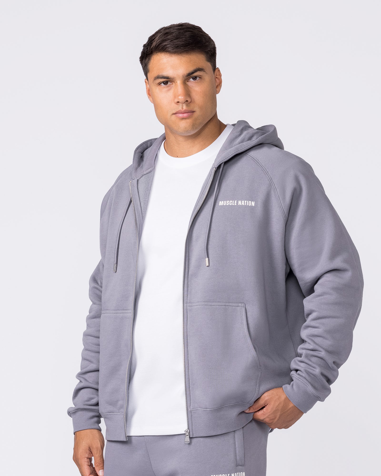 Essential Zip Hoodie - Cement - Image 4