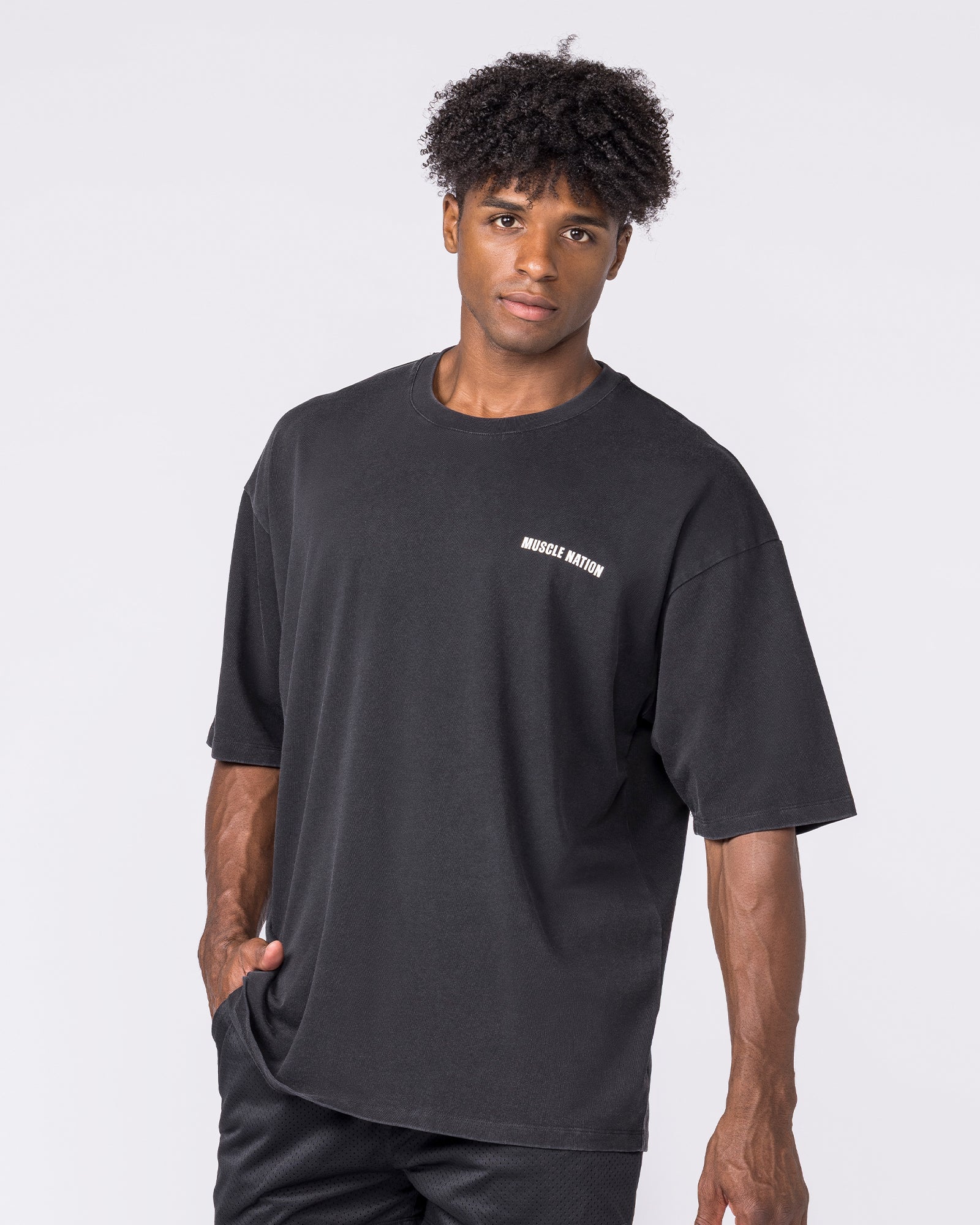 Essential Oversized Vintage Tee - Washed Black - Image 4