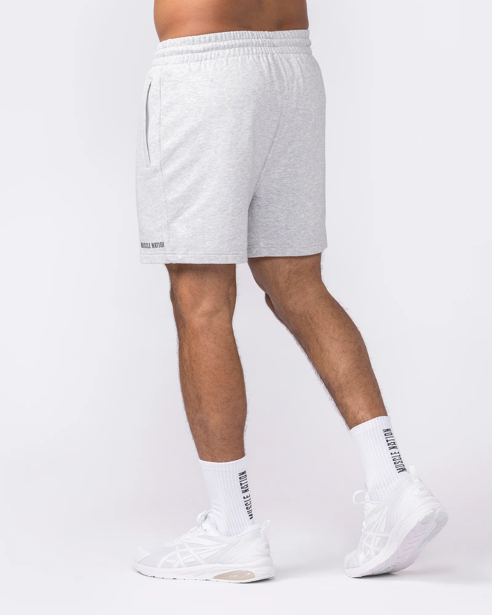 Essential Sweat 5" Shorts - Grey Marl - Image 2