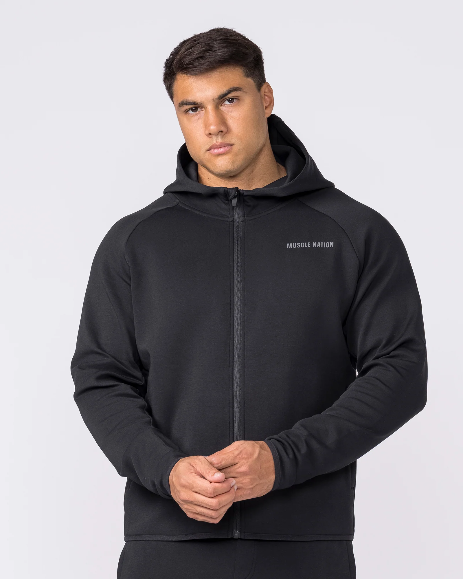 Essential Tech Zip Hoodie - Black - Image 4