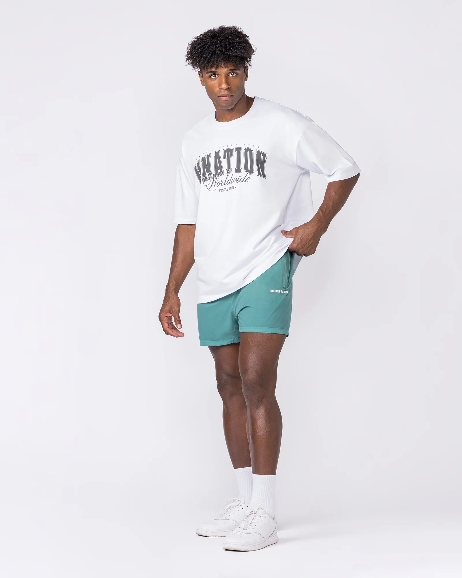 Essential Vintage 3.5" Active Shorts - Washed Leaf - Image 6