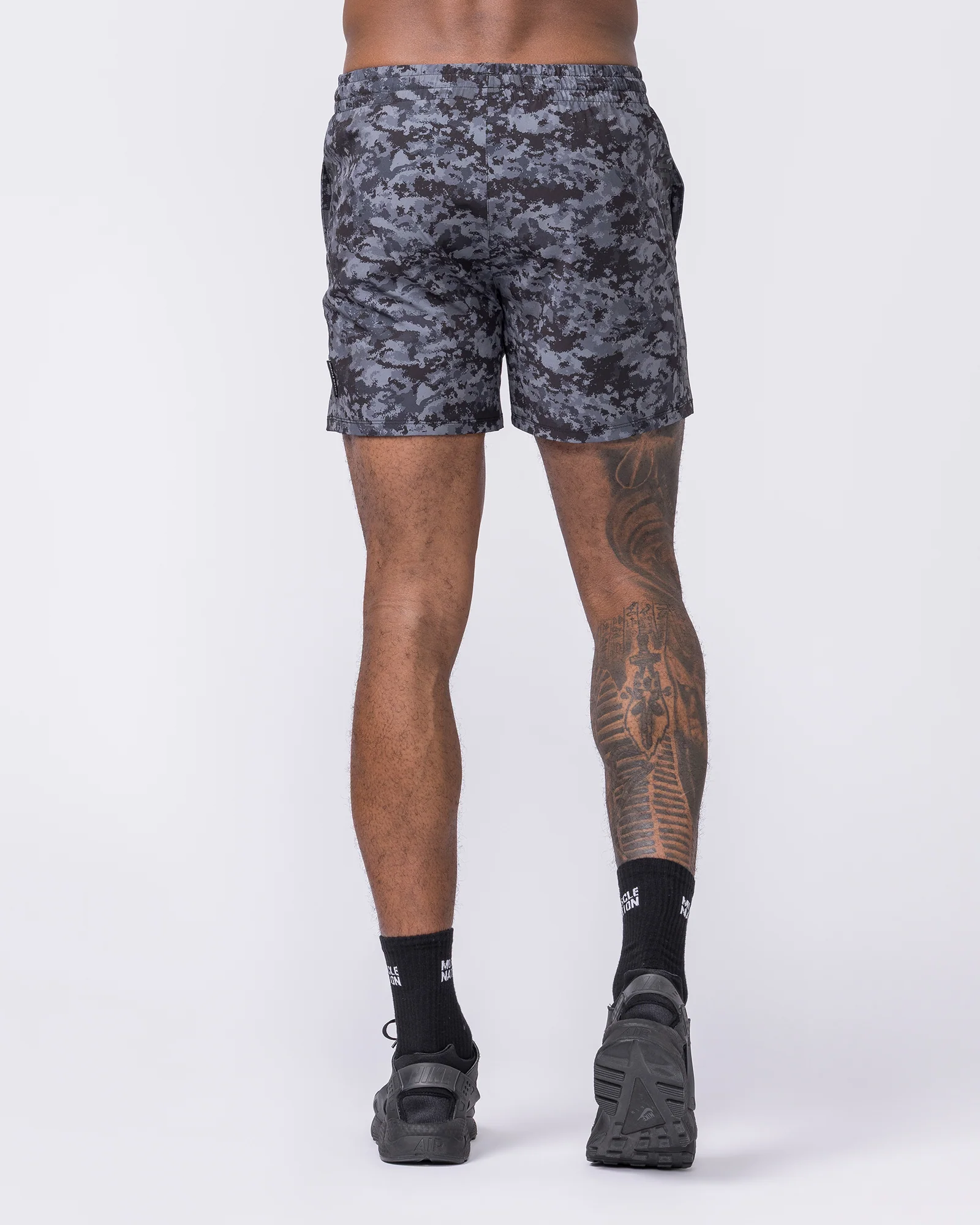 Function 4" Shorts - Grey/ Black Distressed Print - Image 5