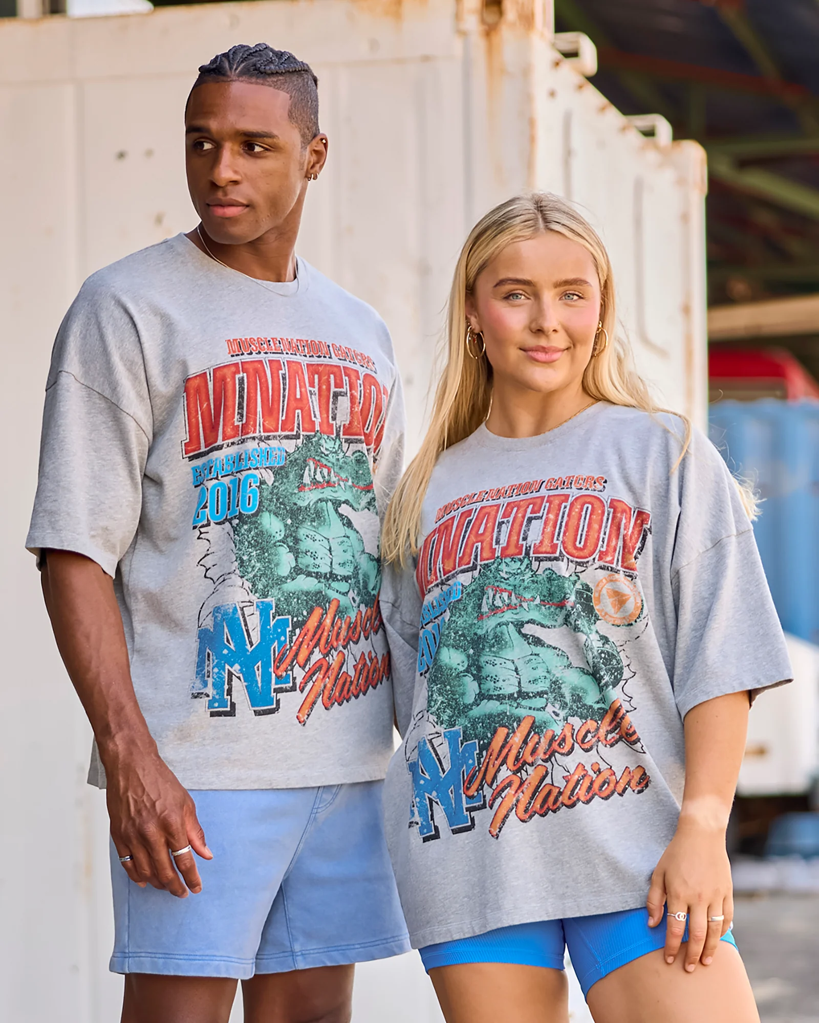 Gators Oversized Boxy Tee - Light Grey Marl - Image 6