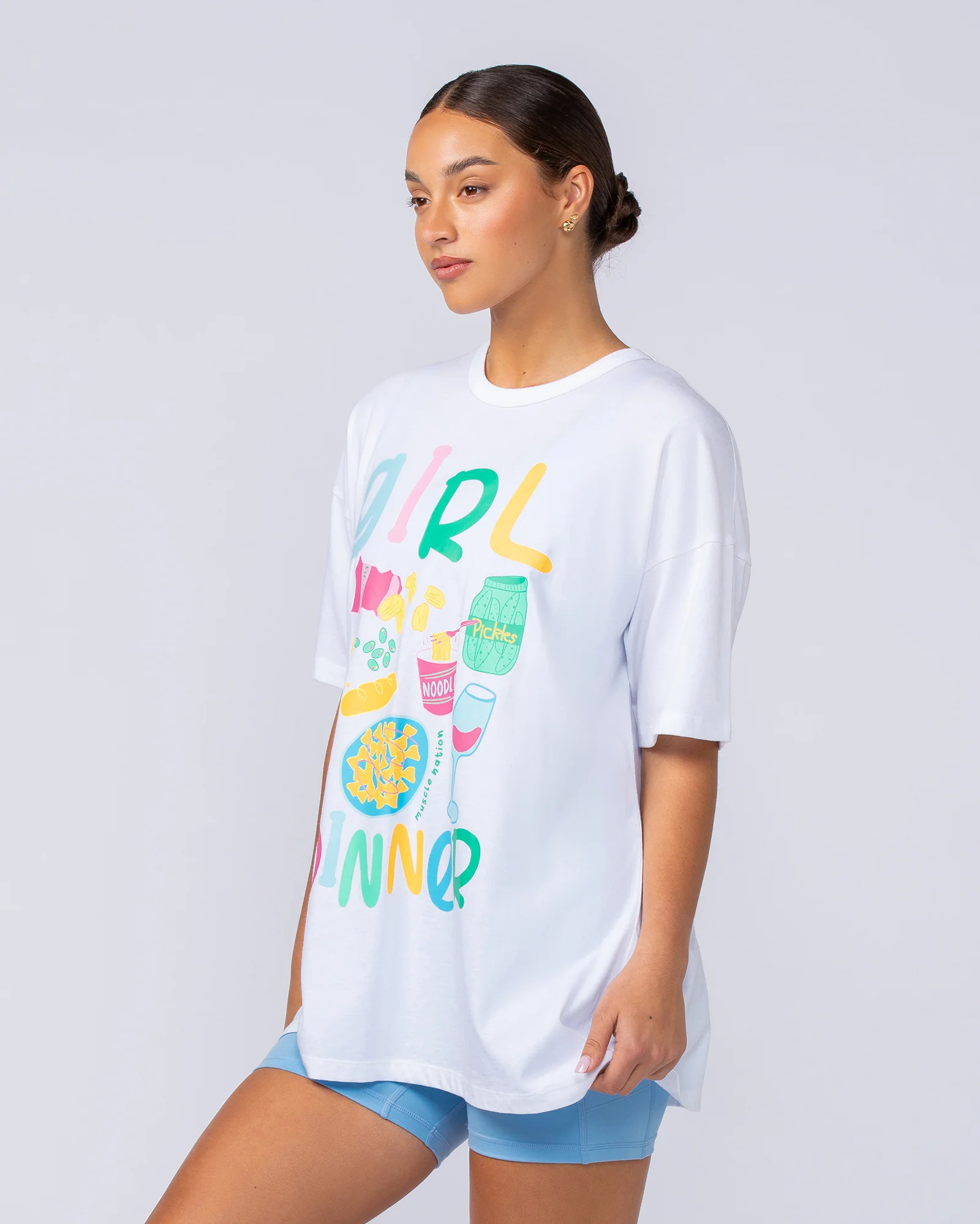 Girl Dinner Oversized Tee - White - Image 5