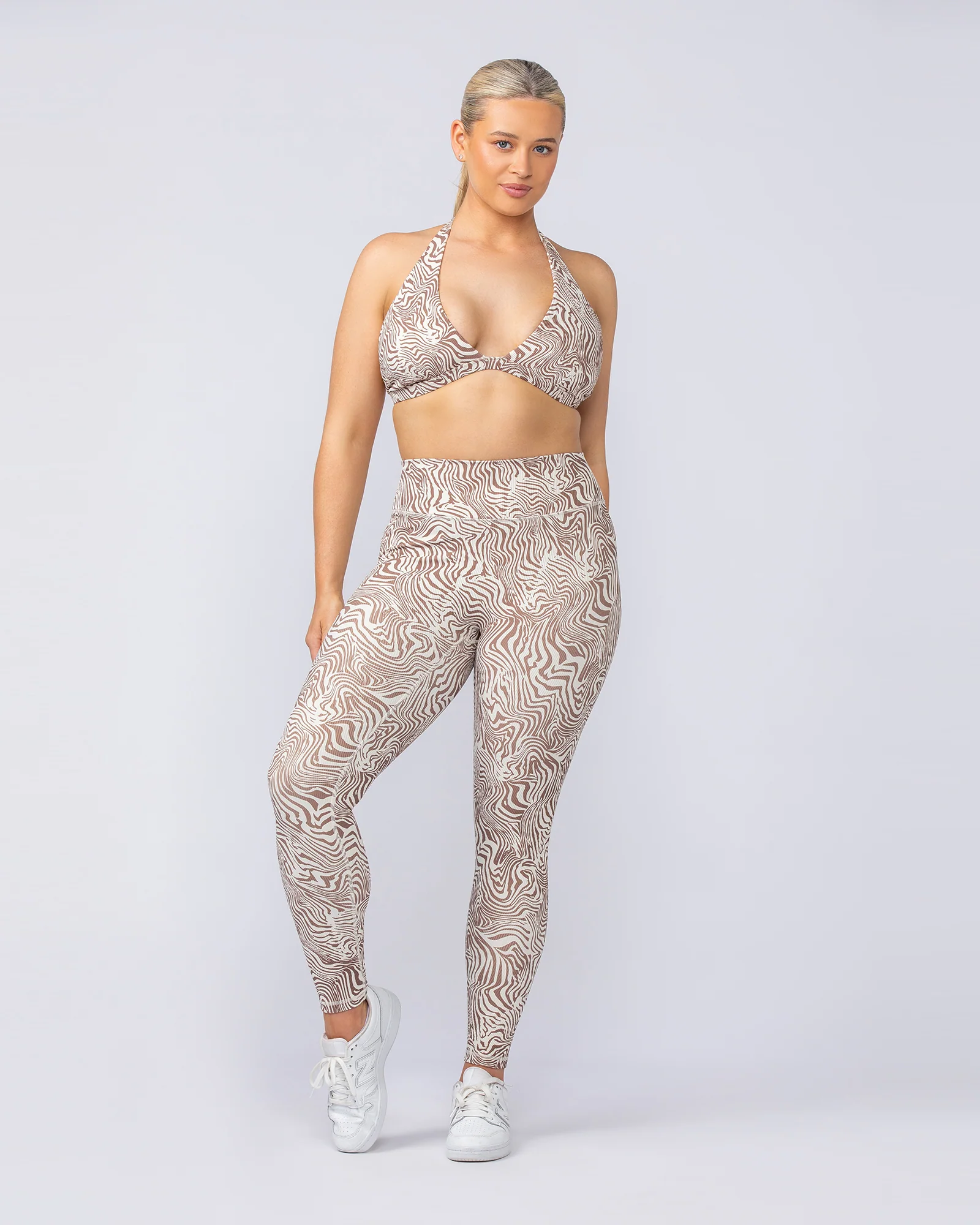 Halter Rib Bralette - Cinnamon Zebra - Image 5
