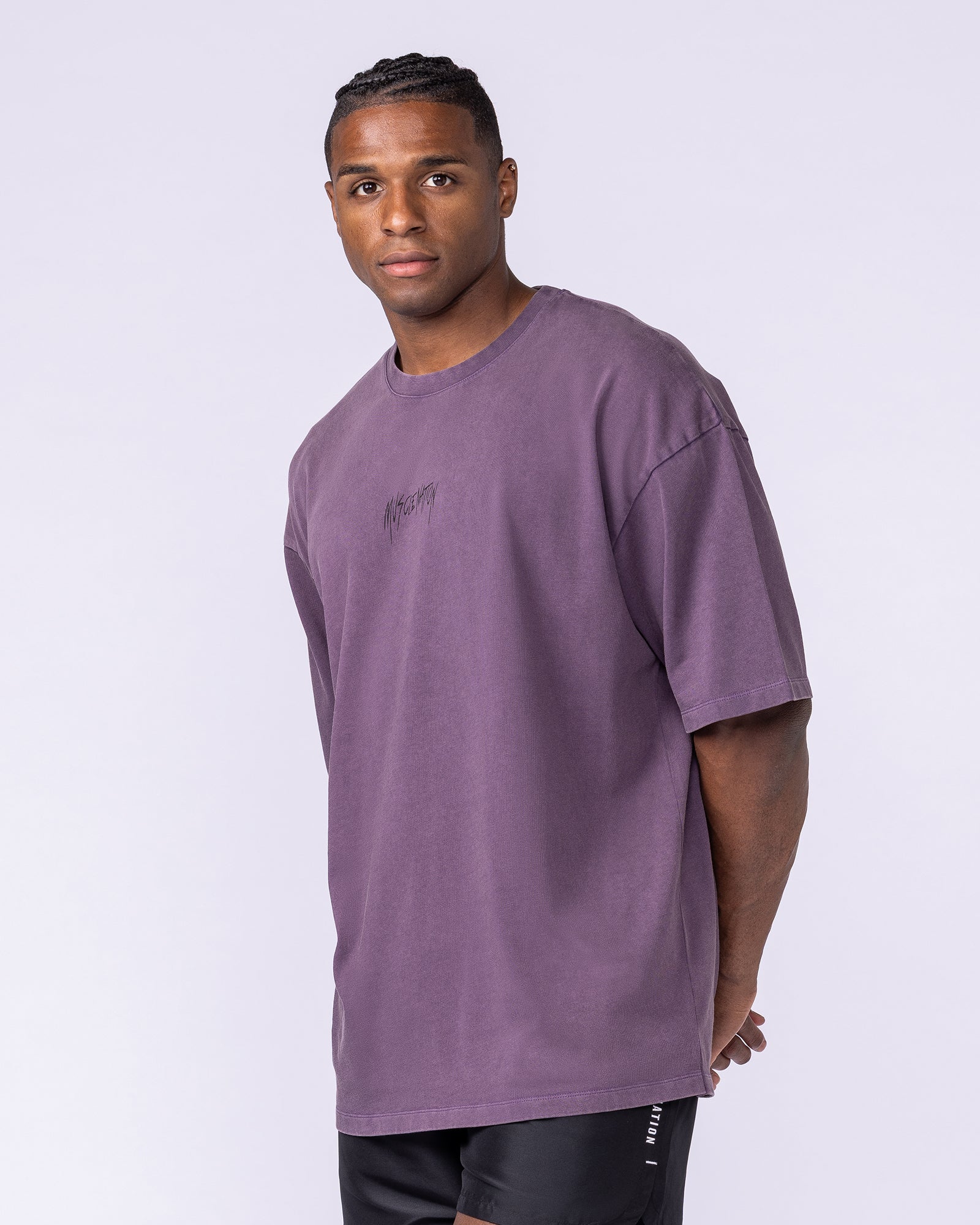 Heartless Oversized Vintage Tee - Washed Dark Purple - Image 3