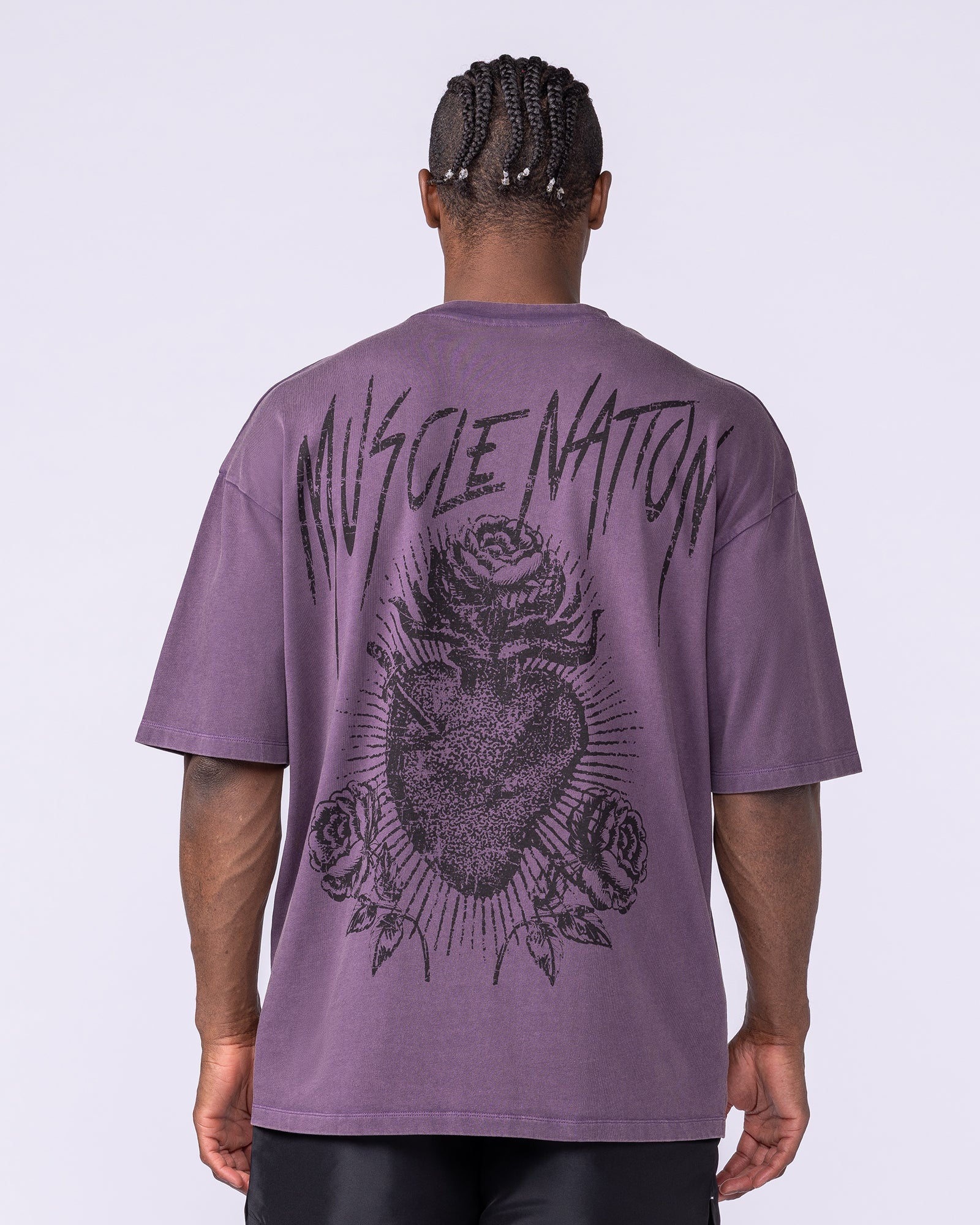 Heartless Oversized Vintage Tee - Washed Dark Purple - Image 4