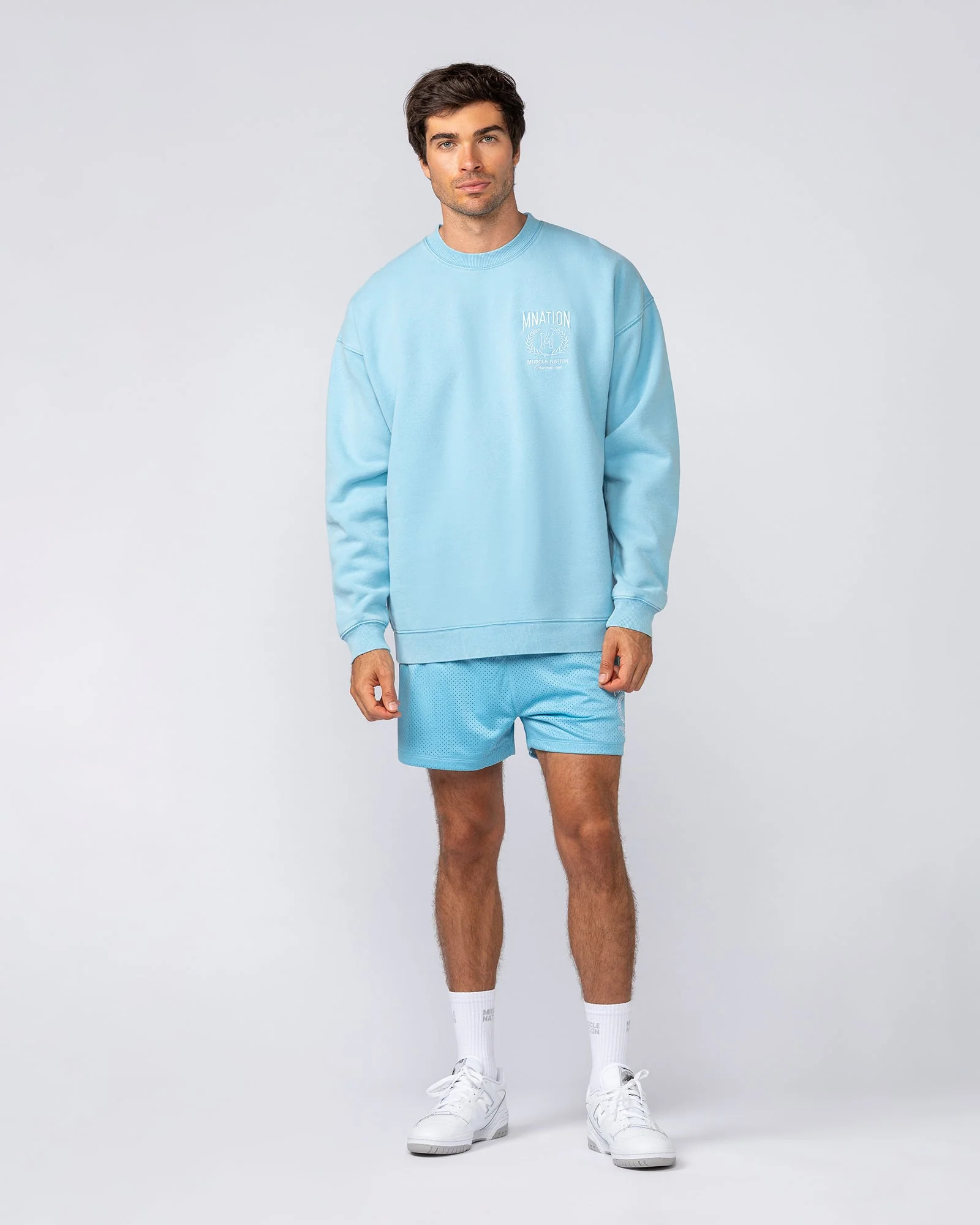 Heritage Crest Crew Pullover - Washed Light Blue - Image 6