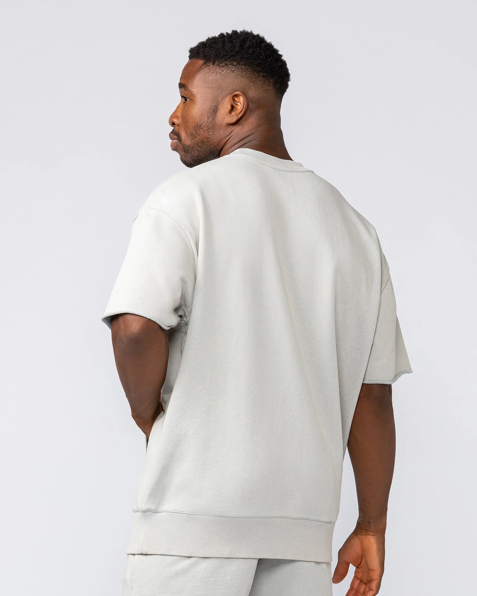 Heritage Loopback Oversized Tee - Washed Light Grey - Image 3