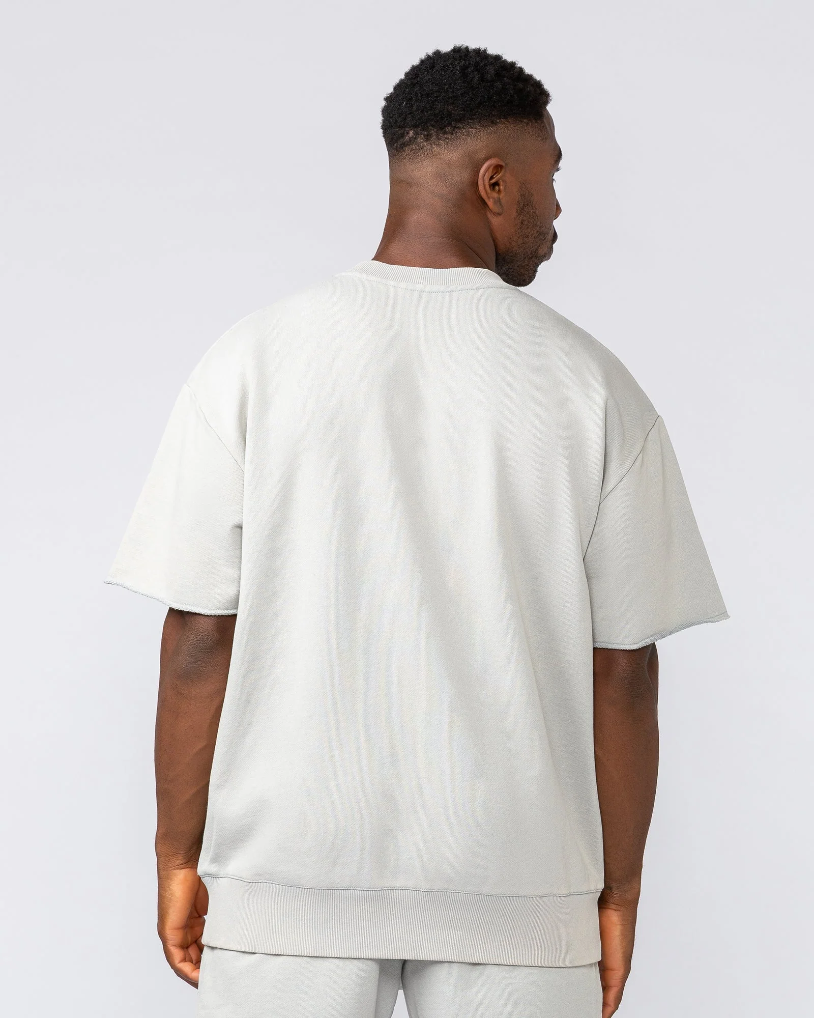 Heritage Loopback Oversized Tee - Washed Light Grey - Image 4